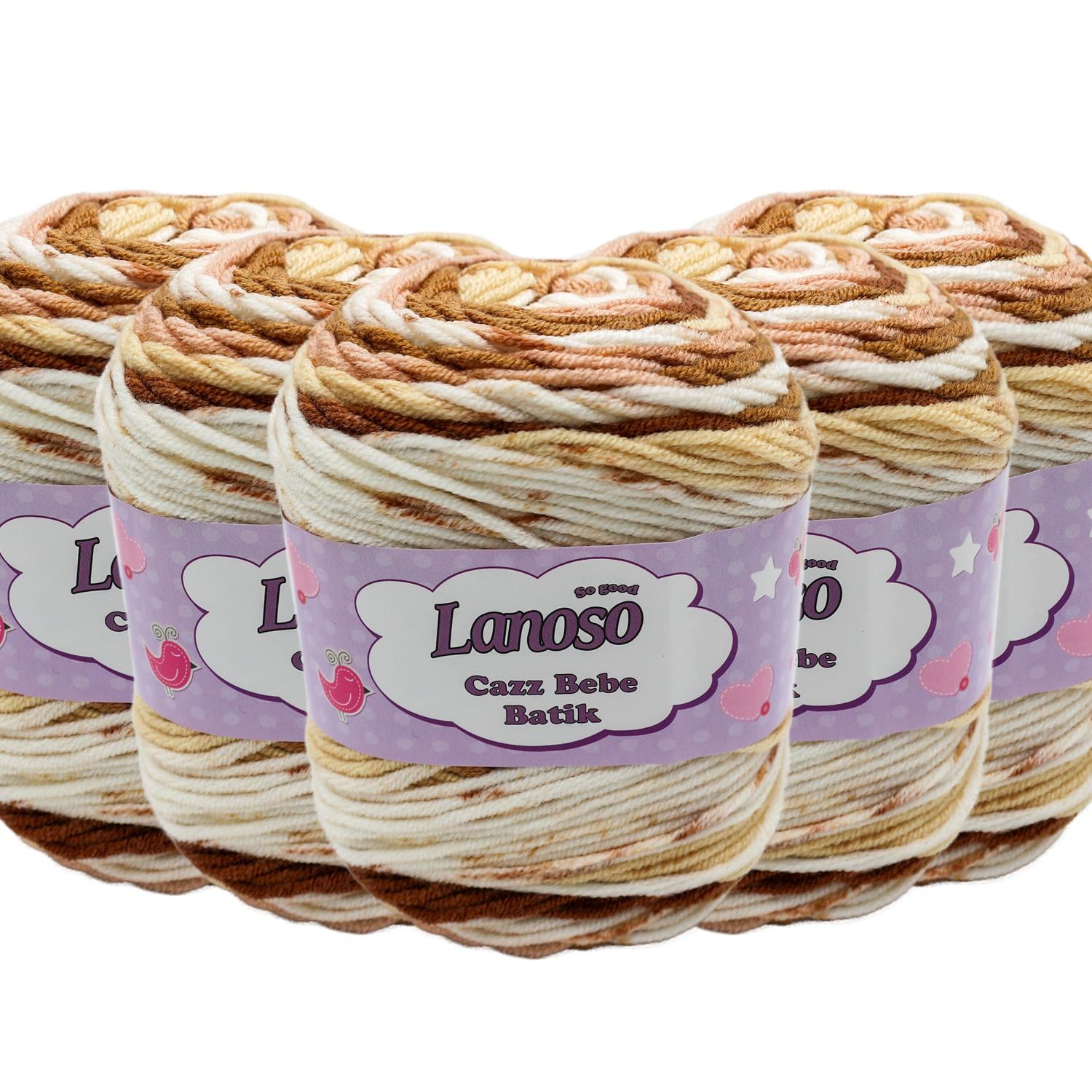 Lanoso Cazz Bebe Batik El Örgü İpliği - 760 Batik   5 Adet