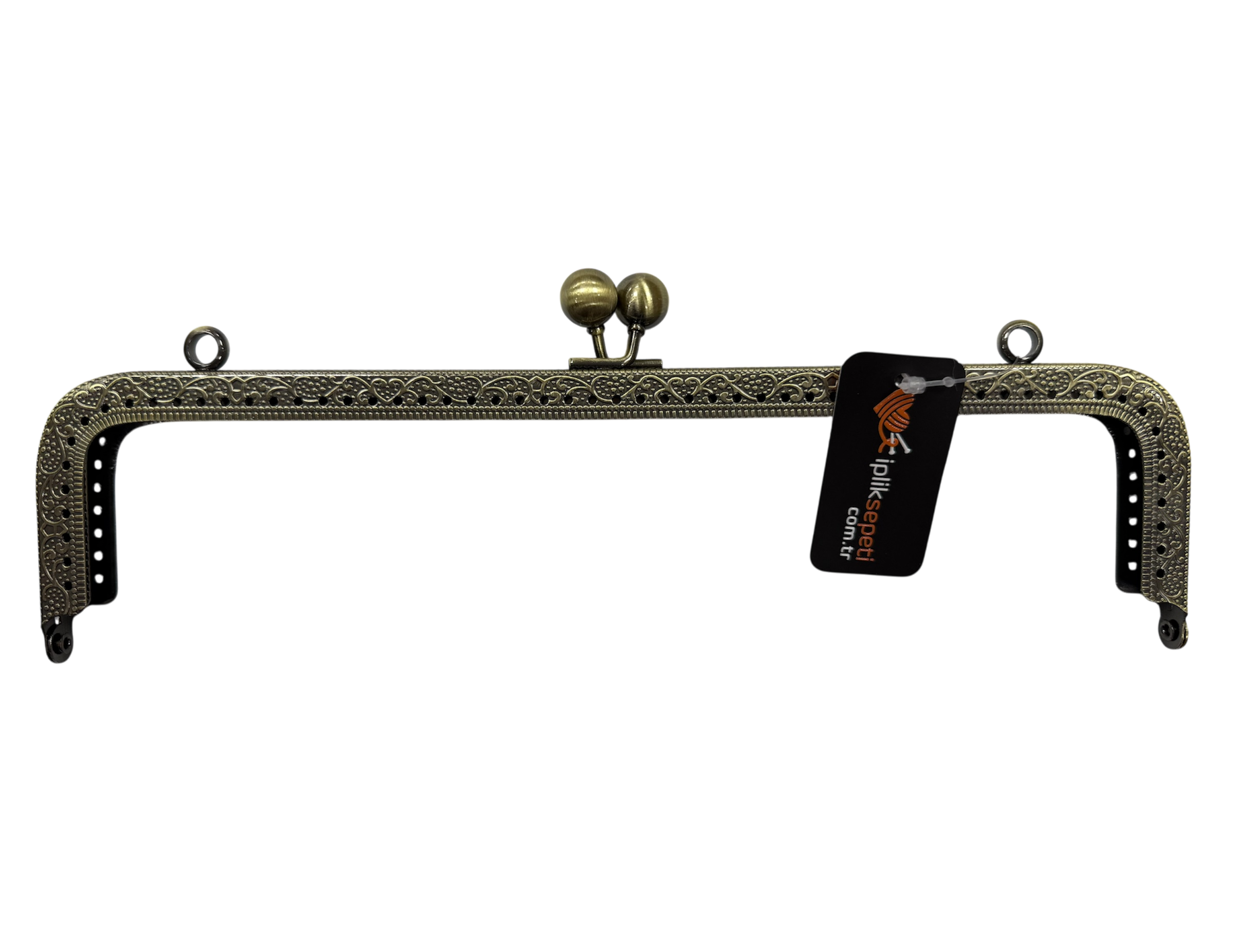 Metal Çanta Bursu Dikdörtgen 25cm Antik  - 1 ADET