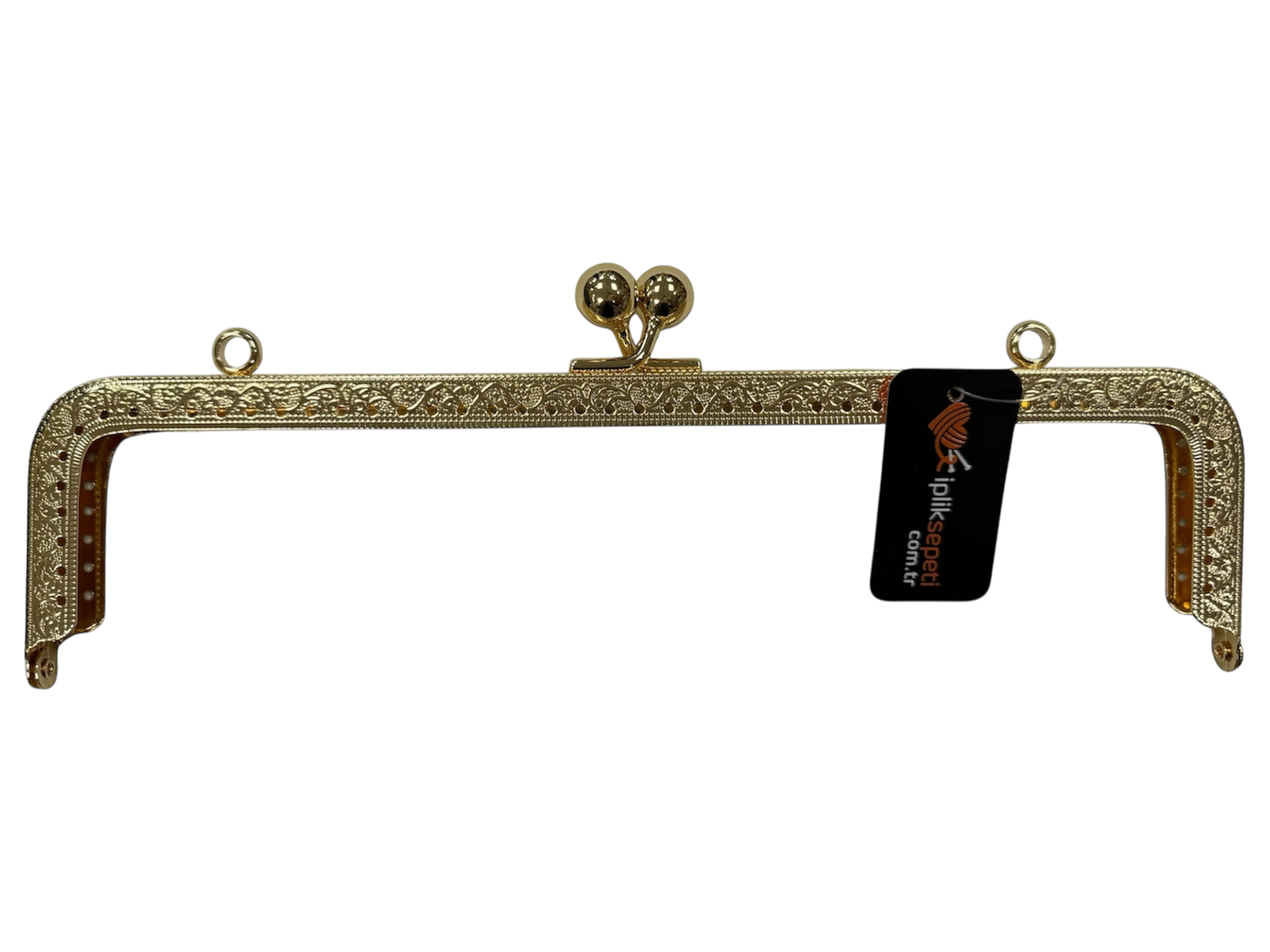 Metal Çanta Bursu Dikdörtgen 25cm Gold  - 1 ADET
