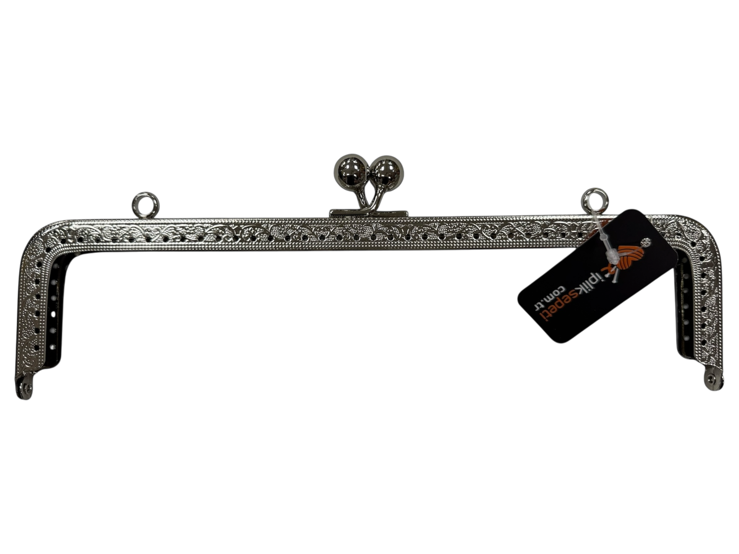 Metal Çanta Bursu Dikdörtgen 25cm Gümüş  - 1 ADET