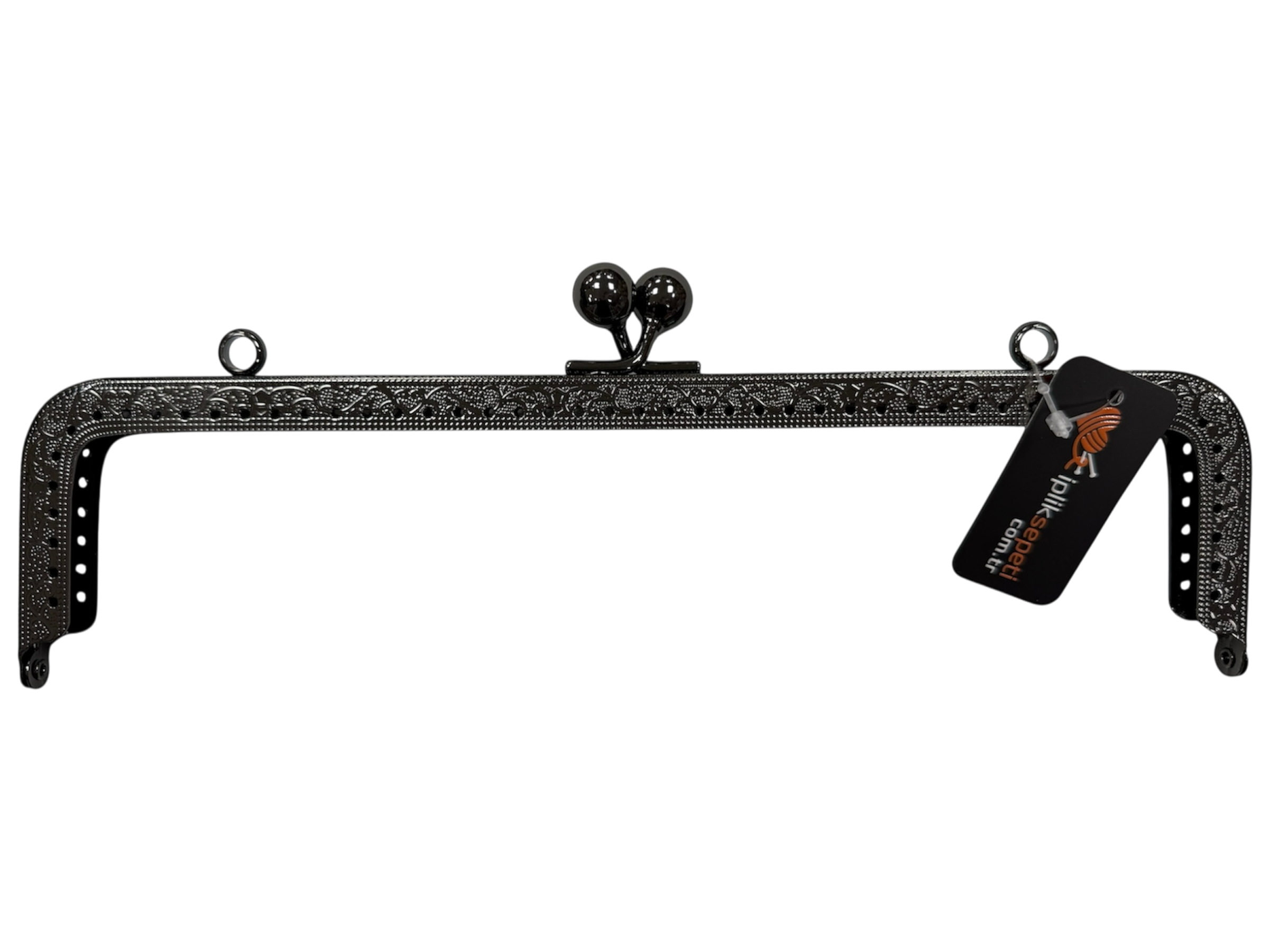 Metal Çanta Bursu Dikdörtgen 25cm Siyah  - 1 ADET