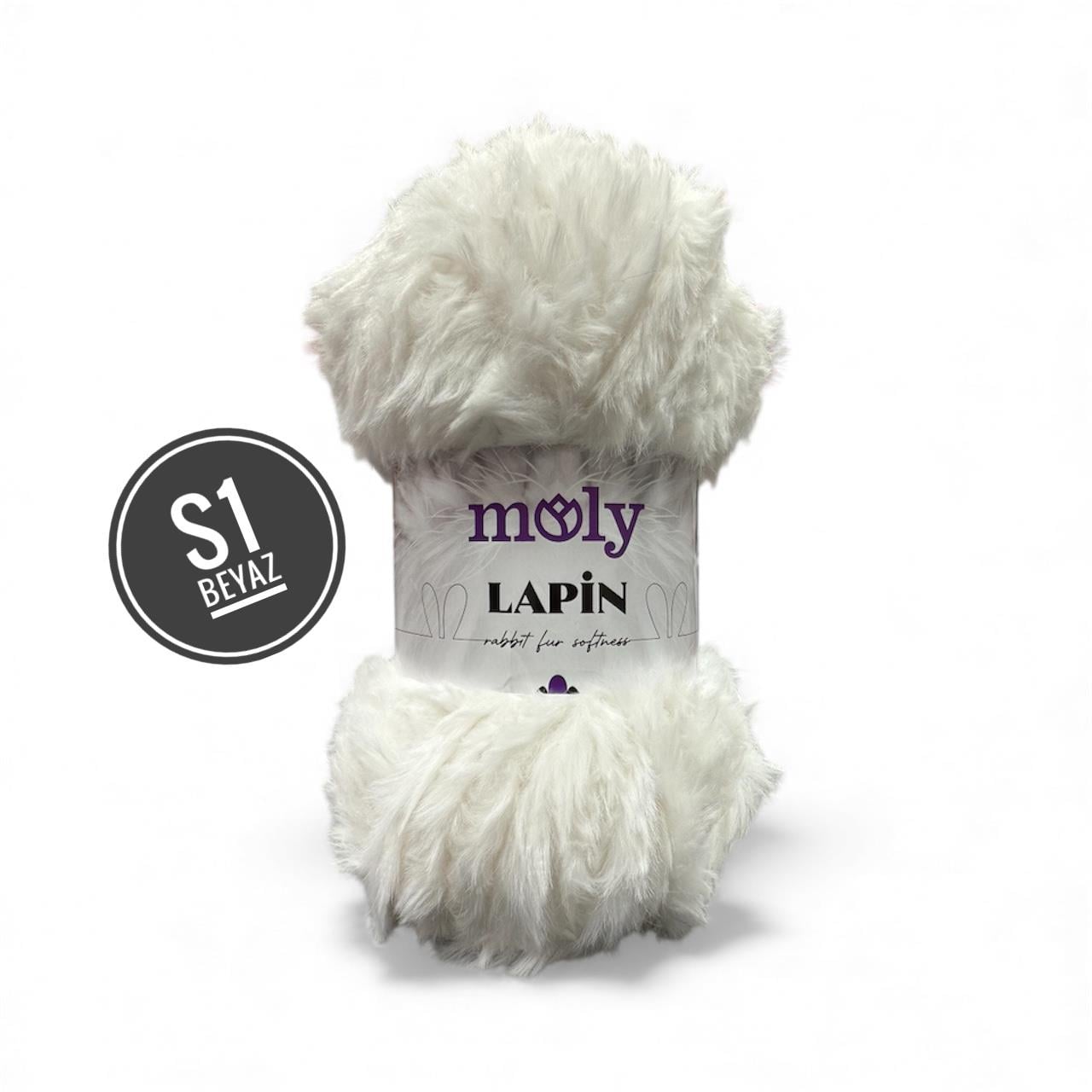 Molly Lapin Tavşan Tüyü El Örgü İpliği 100gr 64mt S1 Beyaz - 1 ADET