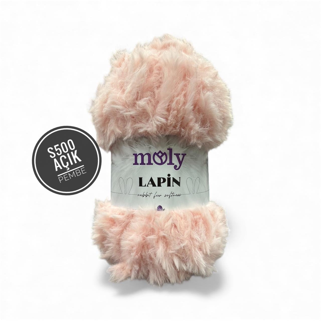 Molly Lapin Tavşan Tüyü El Örgü İpliği 100gr 64mt S500 Açık Pembe - 1 ADET