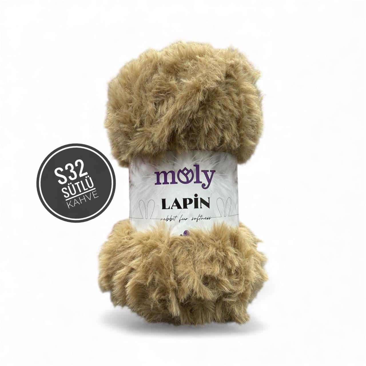 Molly Lapin Tavşan Tüyü El Örgü İpliği 100gr 64mt S32 Sütlü Kahve - 1 ADET