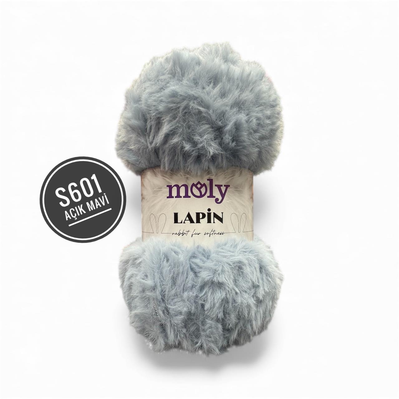Molly Lapin Tavşan Tüyü El Örgü İpliği 100gr 64mt S601 Açık Mavi - 1 ADET