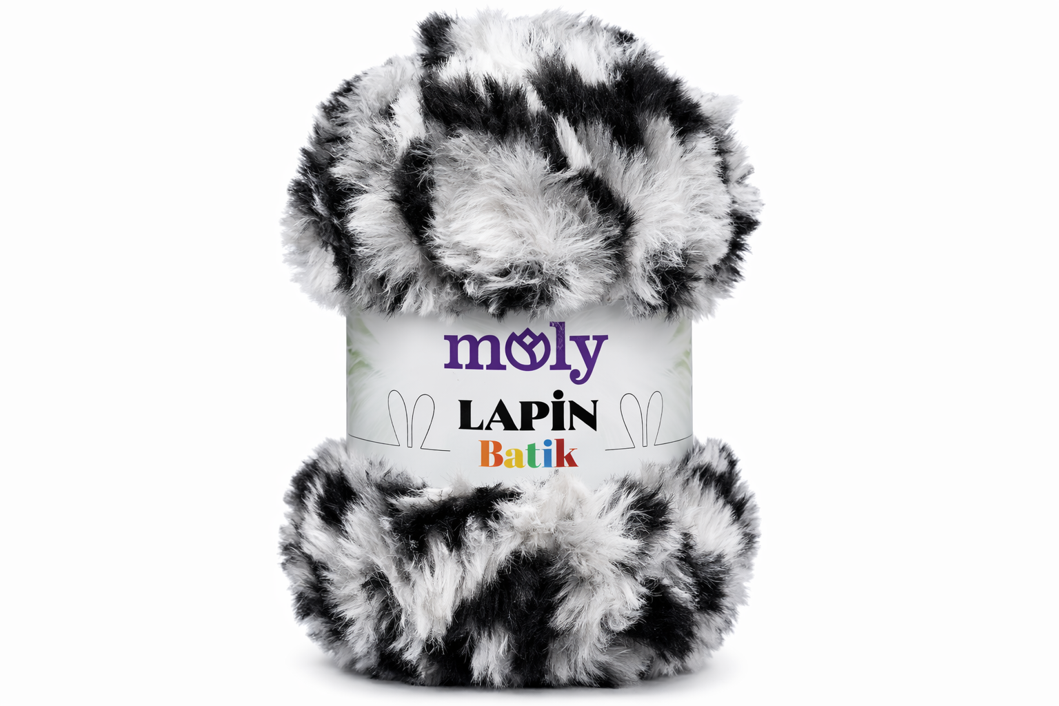 Moly Lapin Batik Tavşan Tüyü El Örgü İpliği 100gr 64mt P28 Siyah Leopar  - 1 ADET