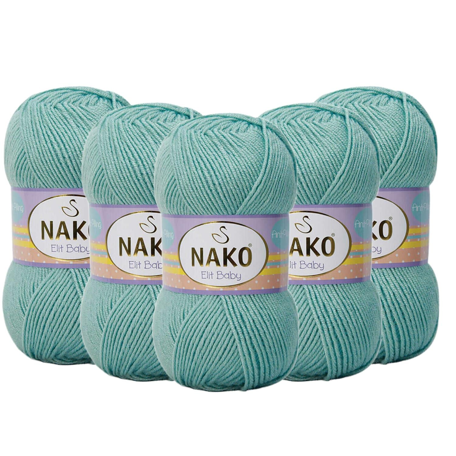 Nako Elit Baby Anti Pilling El Örgü İpliği - 10482 Azur   5 Adet