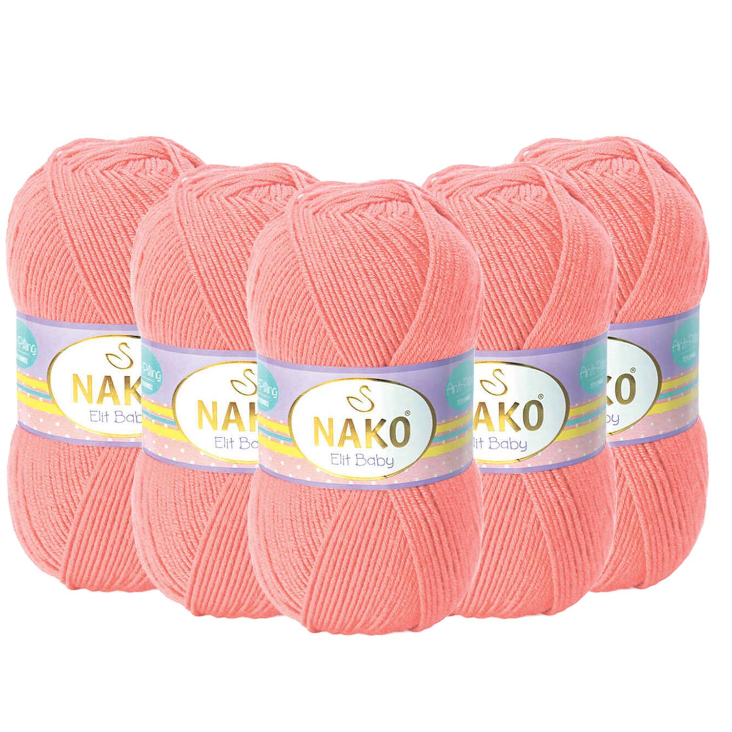 Nako Elit Baby Anti Pilling El Örgü İpliği - 11452 Yavruağzı   5 Adet