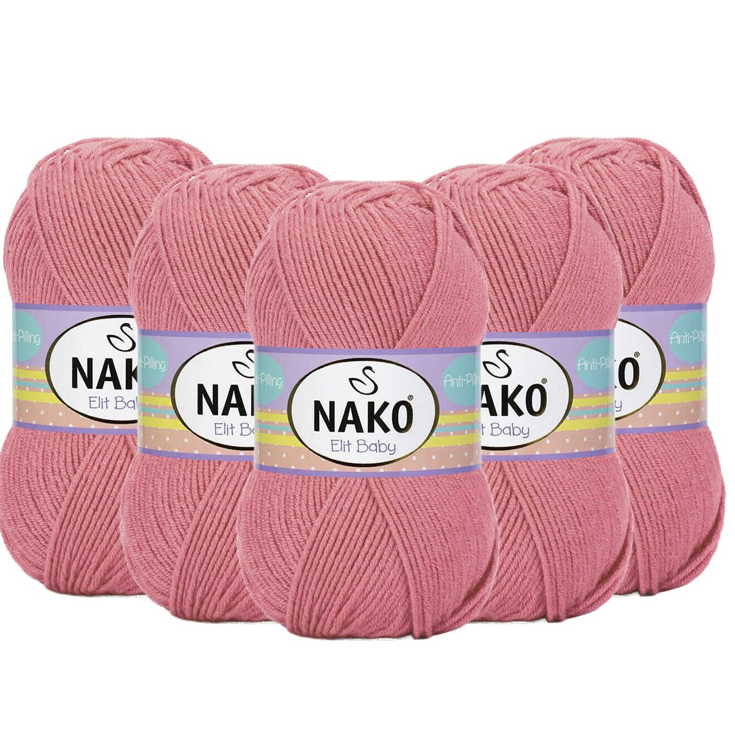 Nako Elit Baby Anti Pilling El Örgü İpliği - 10325 Pudra   5 Adet