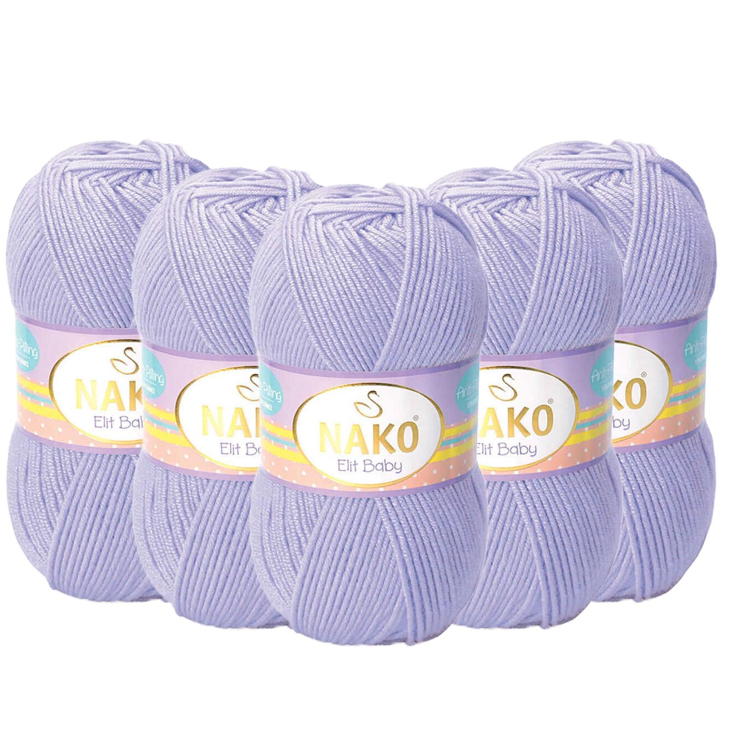 Nako Elit Baby Anti Pilling El Örgü İpliği - 10625 Lila   5 Adet