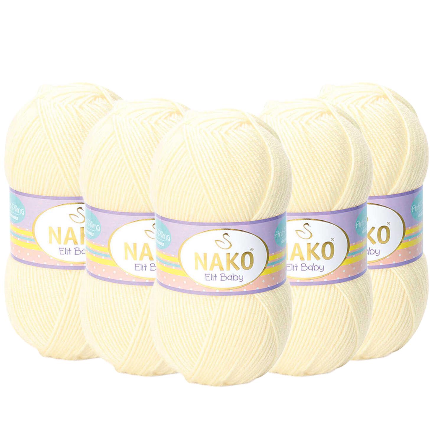 Nako Elit Baby Anti Pilling El Örgü İpliği - 2378 Krem   5 Adet