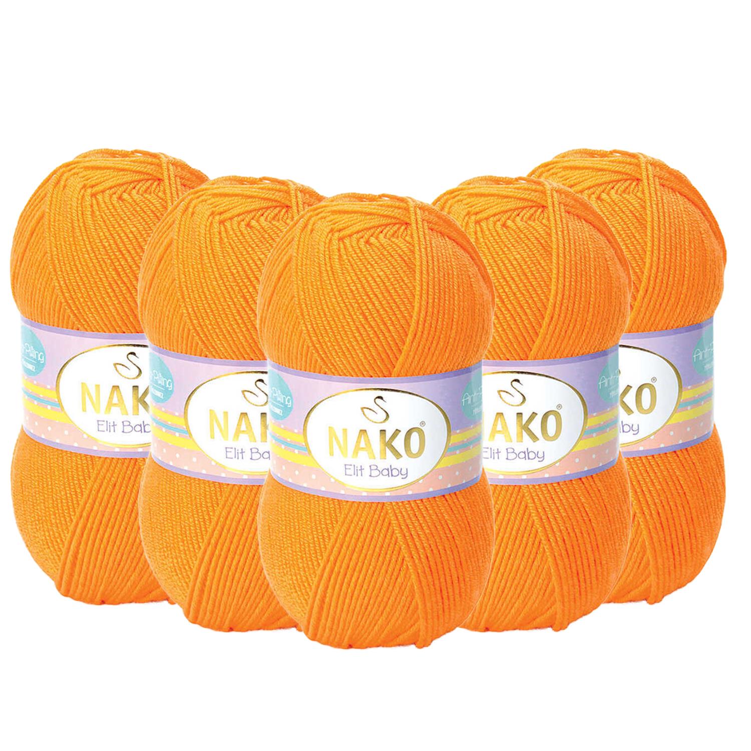 Nako Elit Baby Anti Pilling El Örgü İpliği - 4038 Turuncu   1 Adet