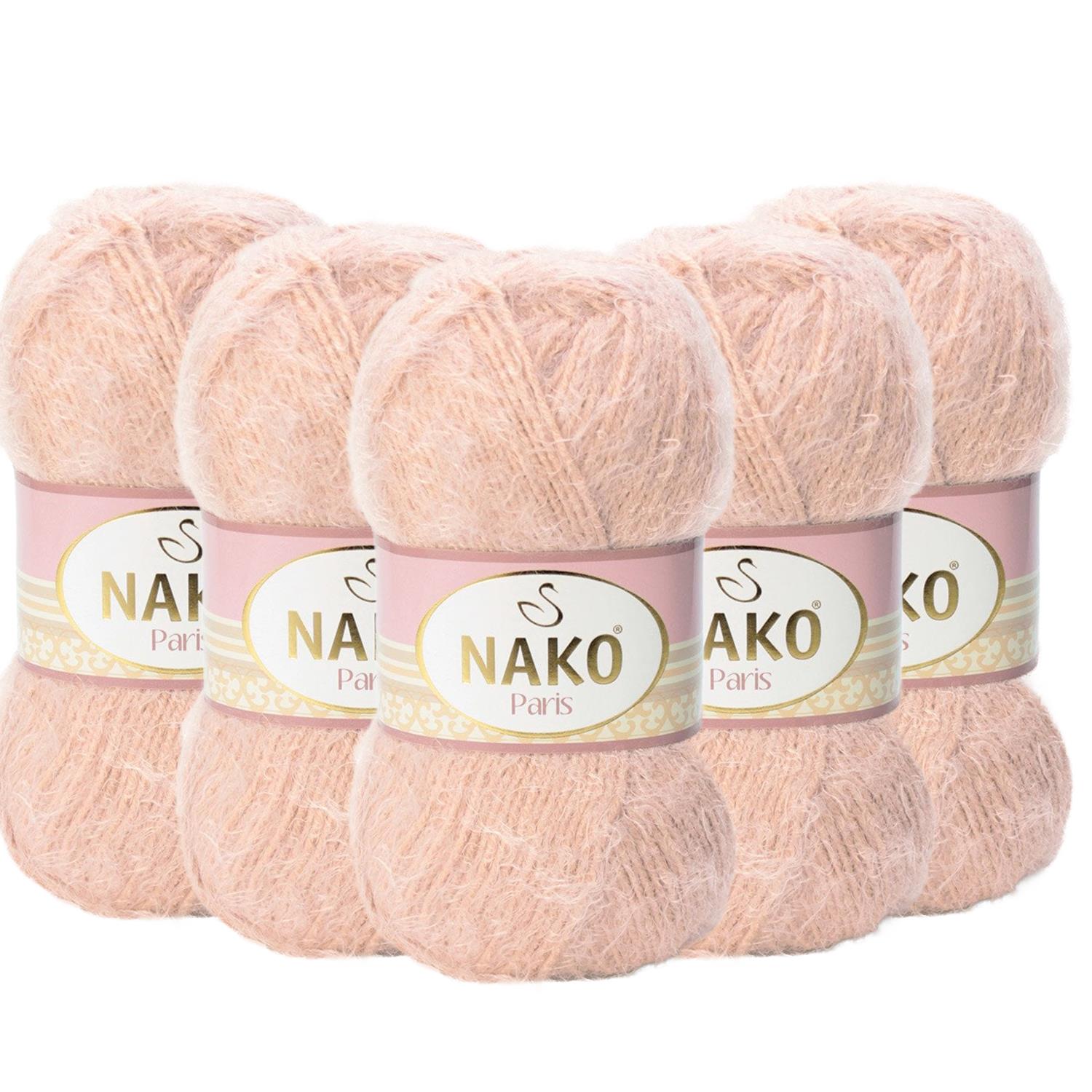 Nako Paris El Örgü İpliği - 10390 Pudra   5 Adet
