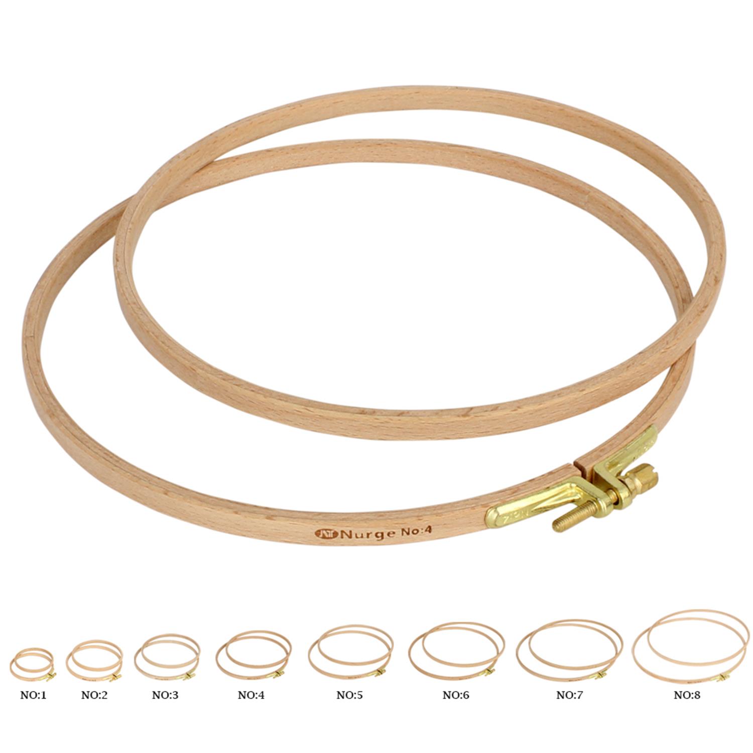 Nurge 8mm Vidalı Ağaç El Nakış Kasnağı  100-08 Çap:310mm