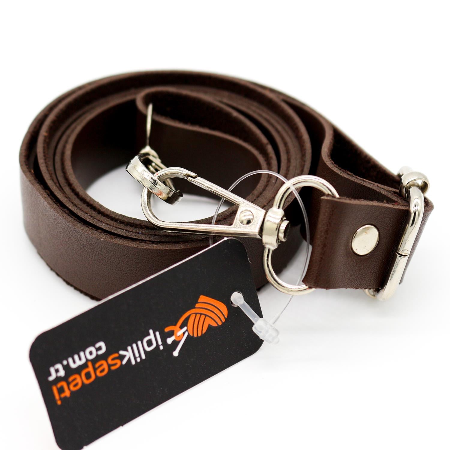 Papağanlı Ayarlı Deri Çanta Sapı 18mmx65cm Kahverengi 