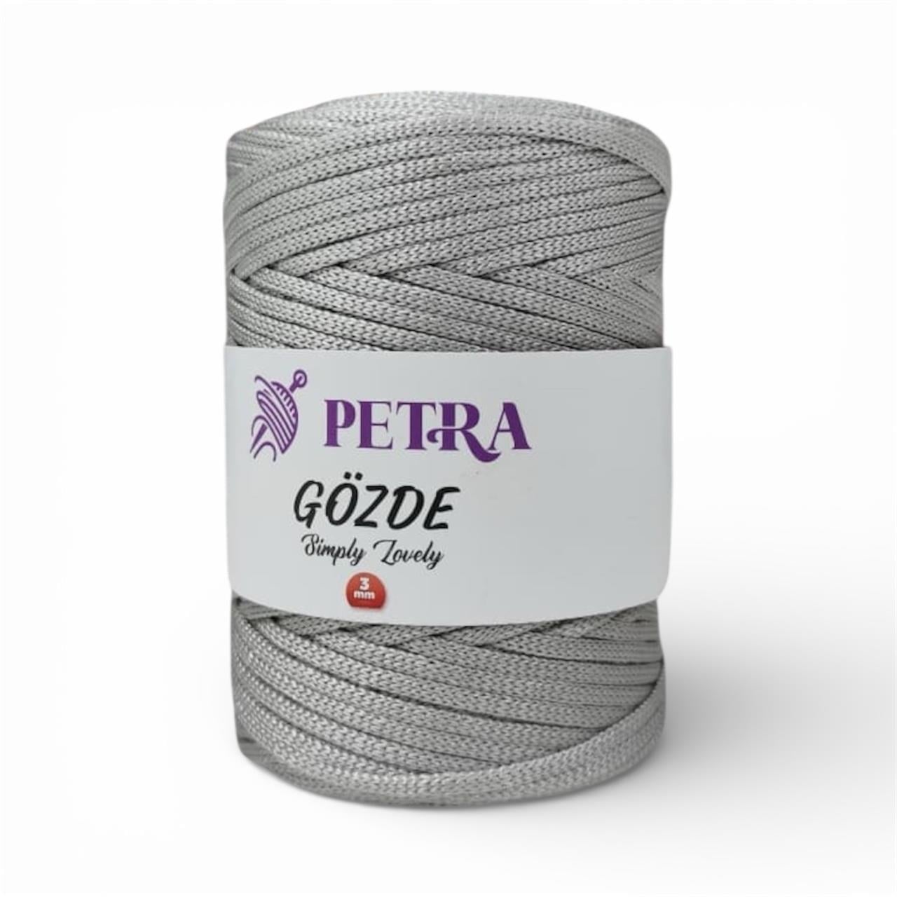 Petra Gözde Yassı Polyester Makrome İp 200gr 62 Açık Gri  - 1 ADET
