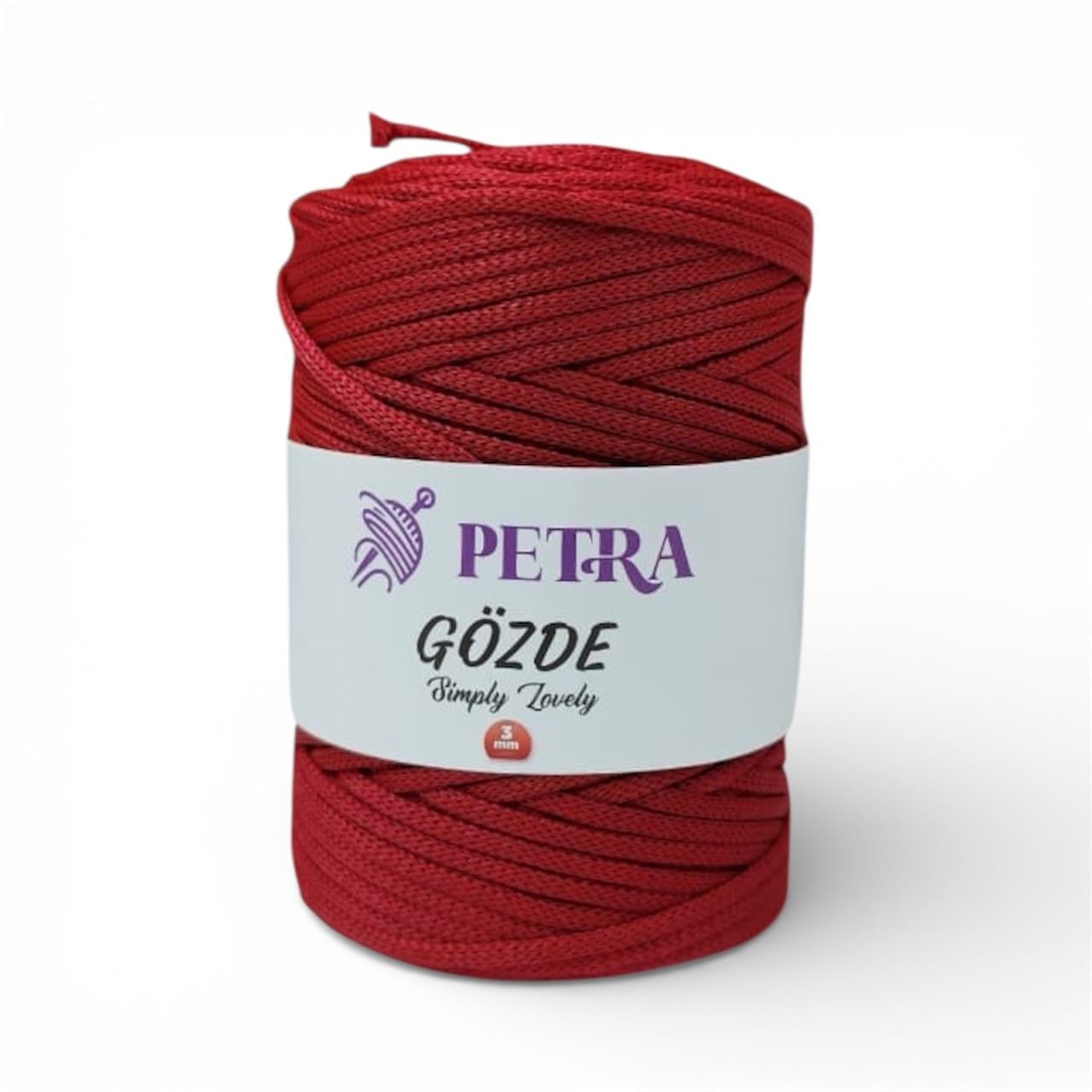 Petra Gözde Yassı Polyester Makrome İp 200gr 105 Kırmızı  - 1 ADET