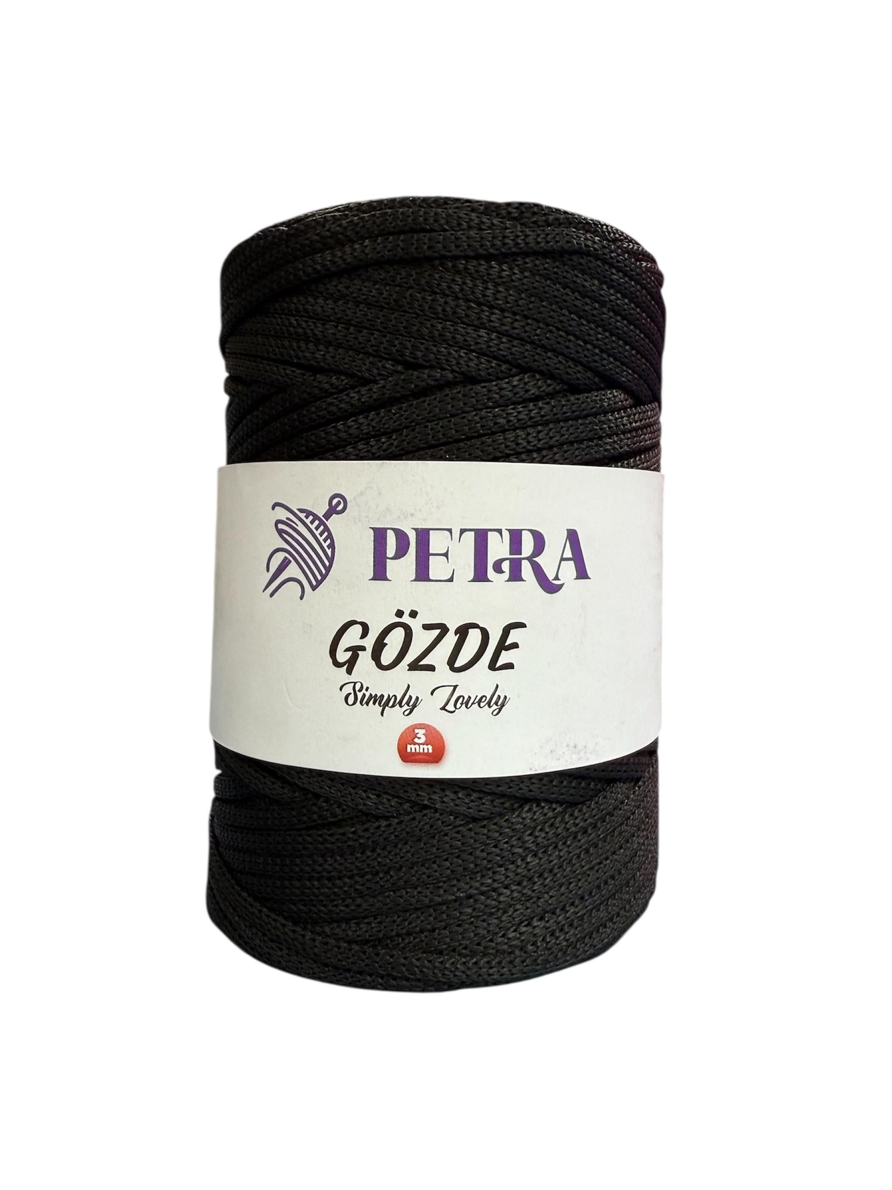 Petra Gözde Yassı Polyester Makrome İp 200gr 270 Siyah  - 1 ADET