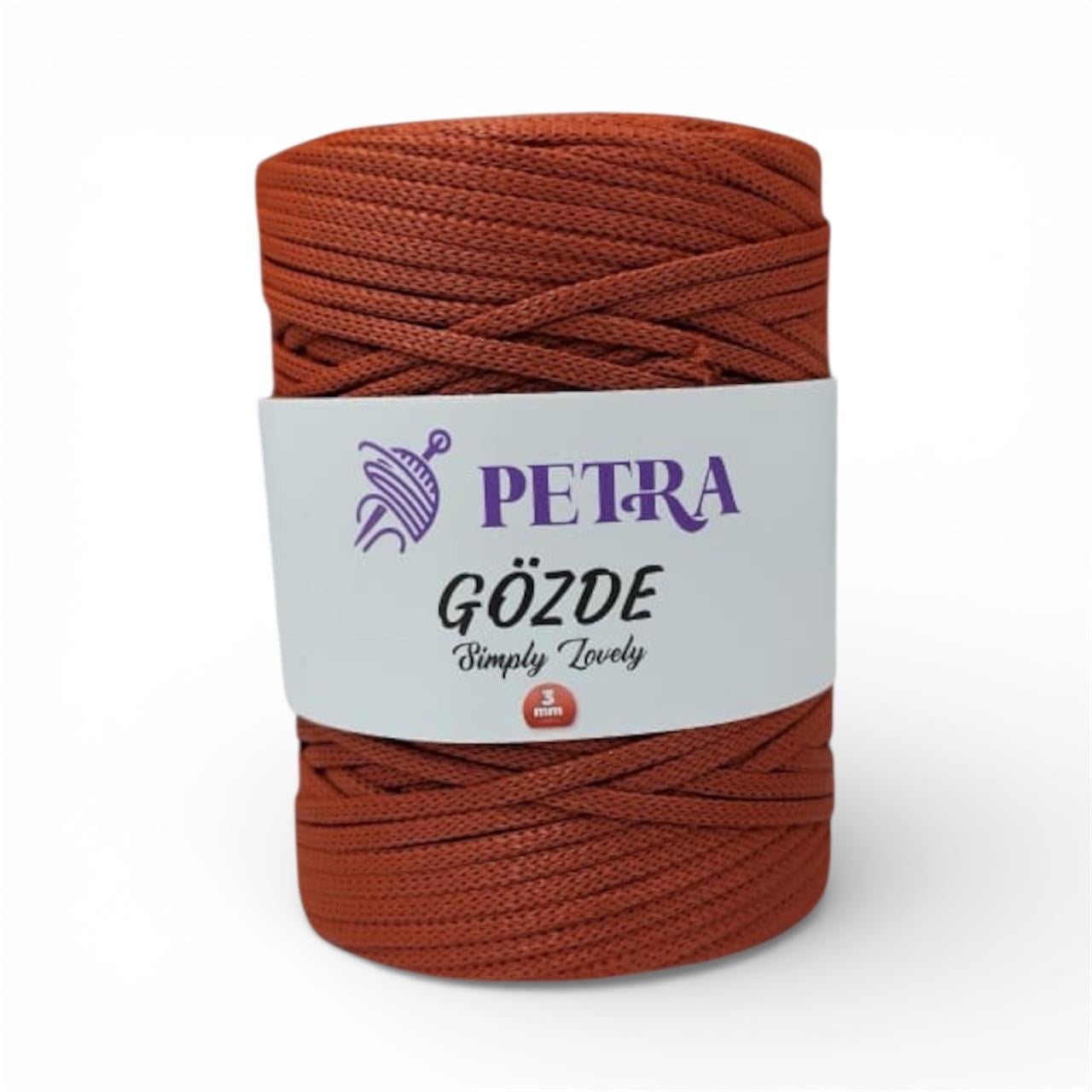Petra Gözde Yassı Polyester Makrome İp 200gr 118 Kiremit  - 1 ADET