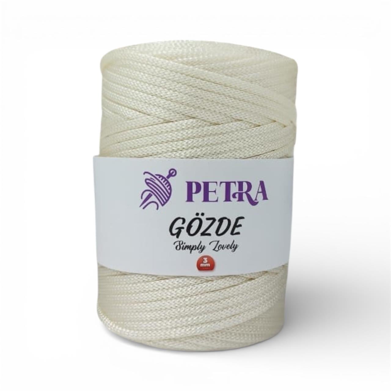 Petra Gözde Yassı Polyester Makrome İp 200gr 10 Krem  - 1 ADET