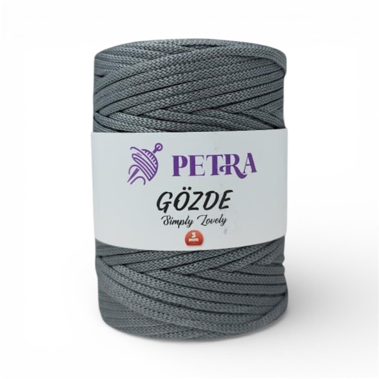 Petra Gözde Yassı Polyester Makrome İp 200gr 64 Gri  - 1 ADET