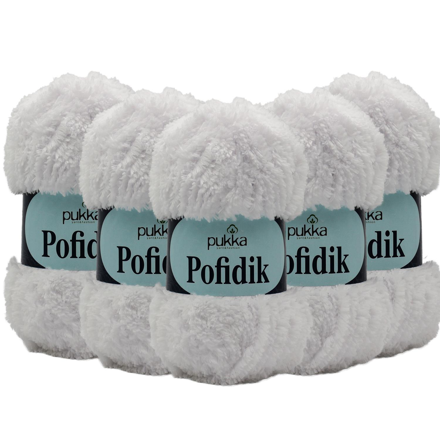 Pukka Pofidik El Örgü İpliği - 80601 Beyaz   5 Adet