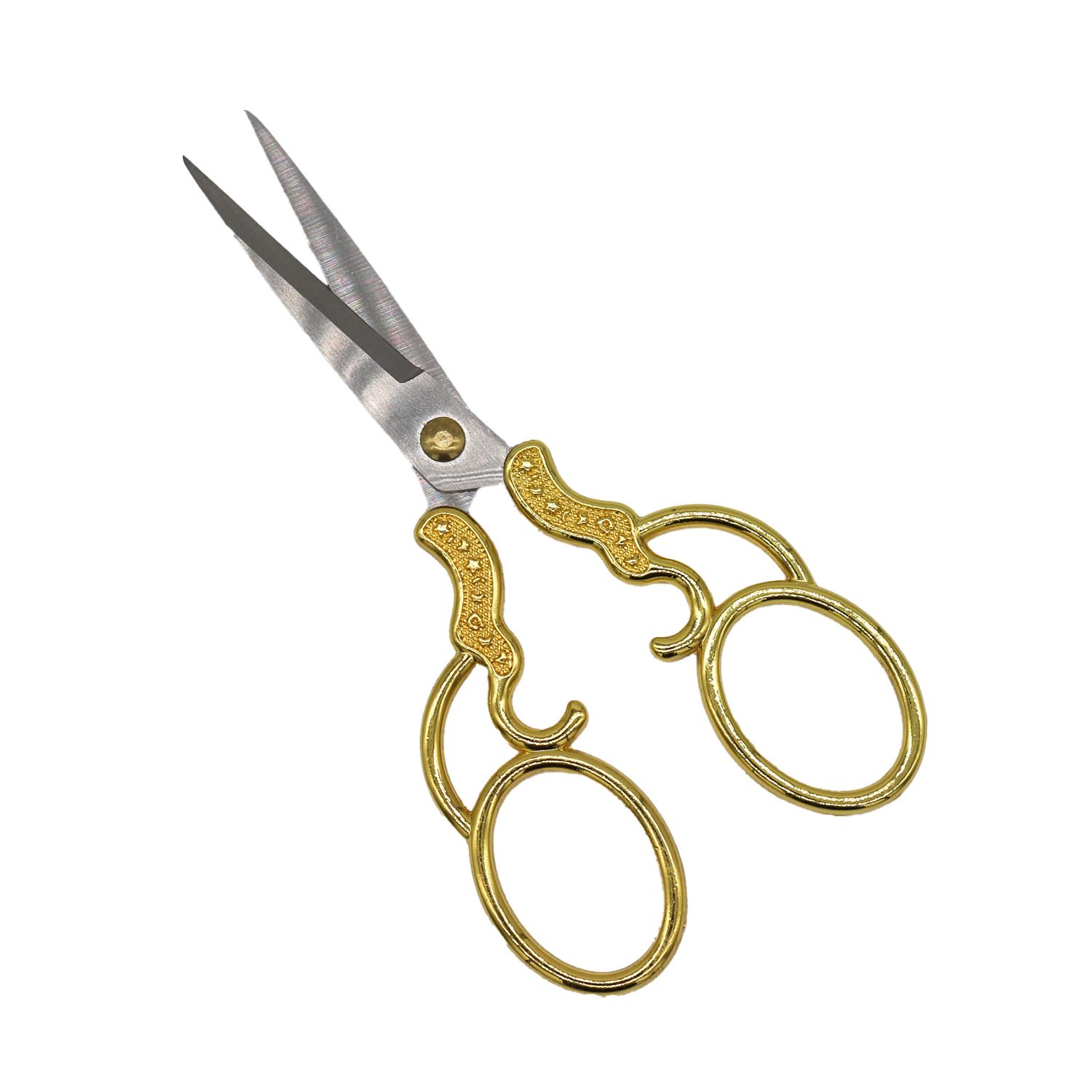 Sultan Antik Şekilli Model Metal Nakış Makası - Gold