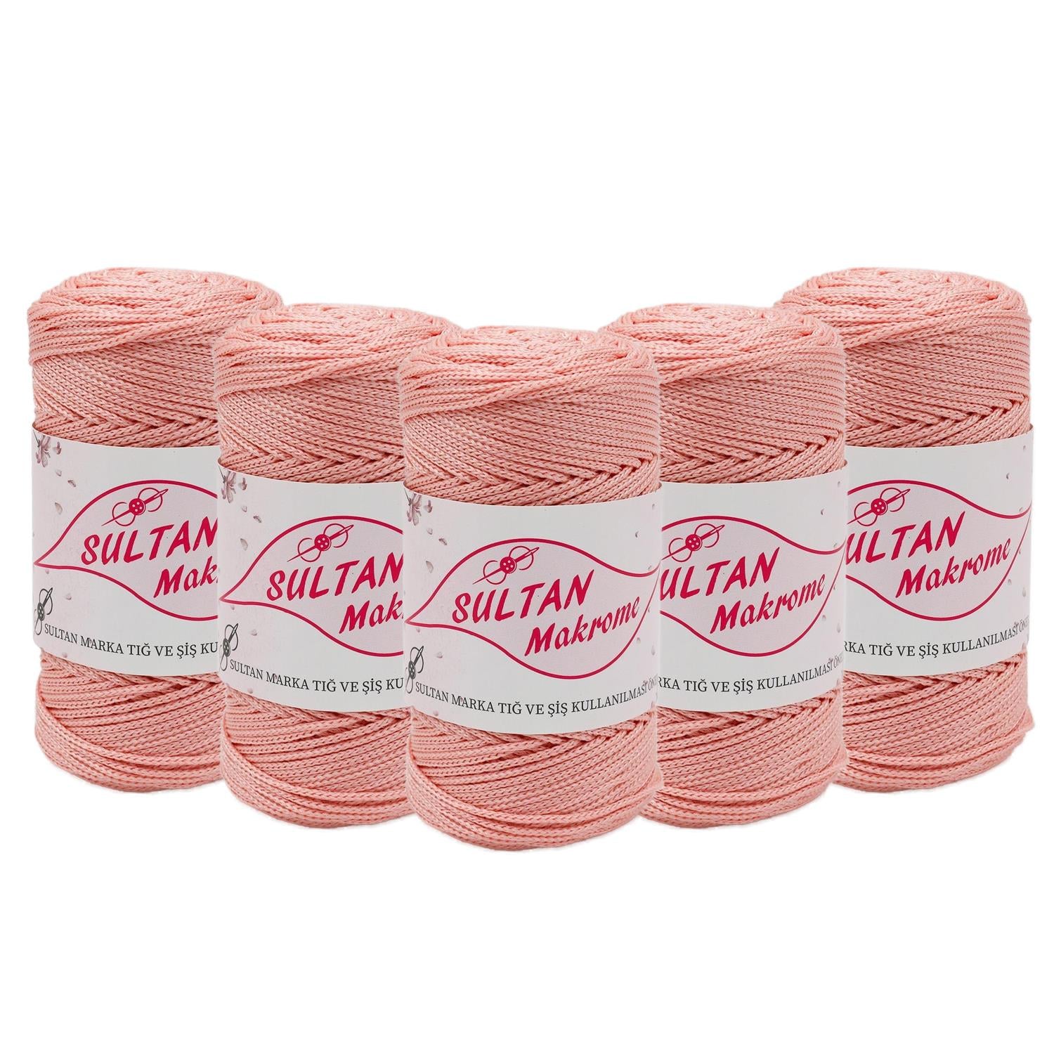 Sultan Polyester Makrome 100gr & 2mm - 070 Pudra   5 Adet