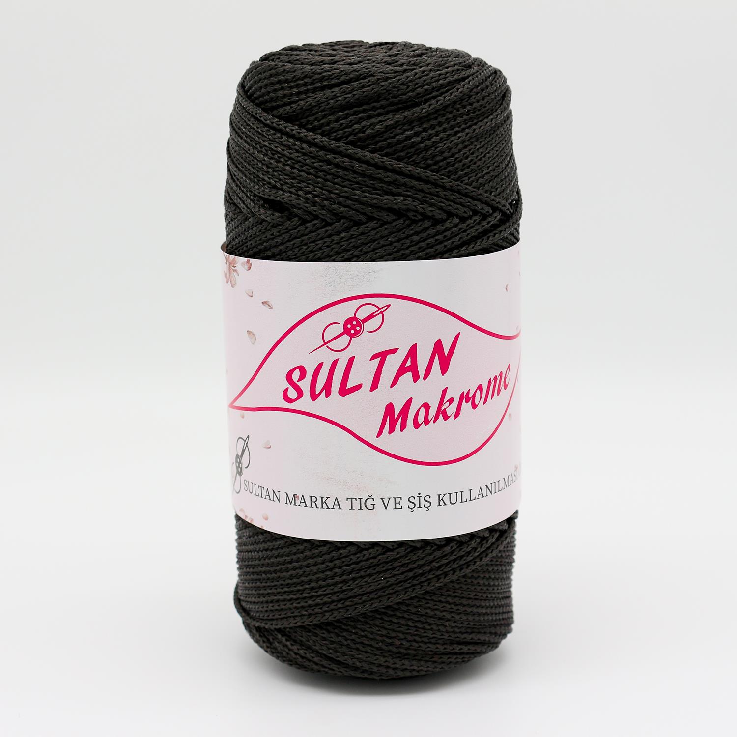 Sultan Polyester Makrome 100gr & 2mm - Siyah   5 Adet