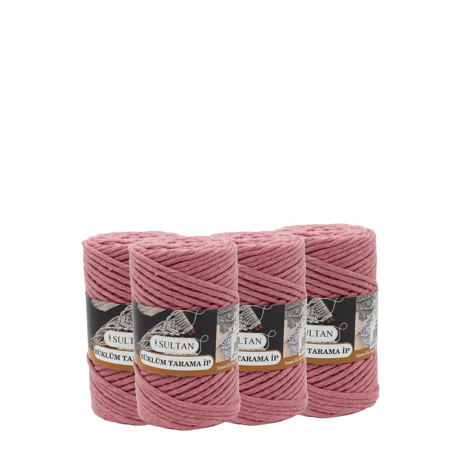 Tarama Makrome İp 250gr|3mm - T009 Gül Kurusu   4 Adet