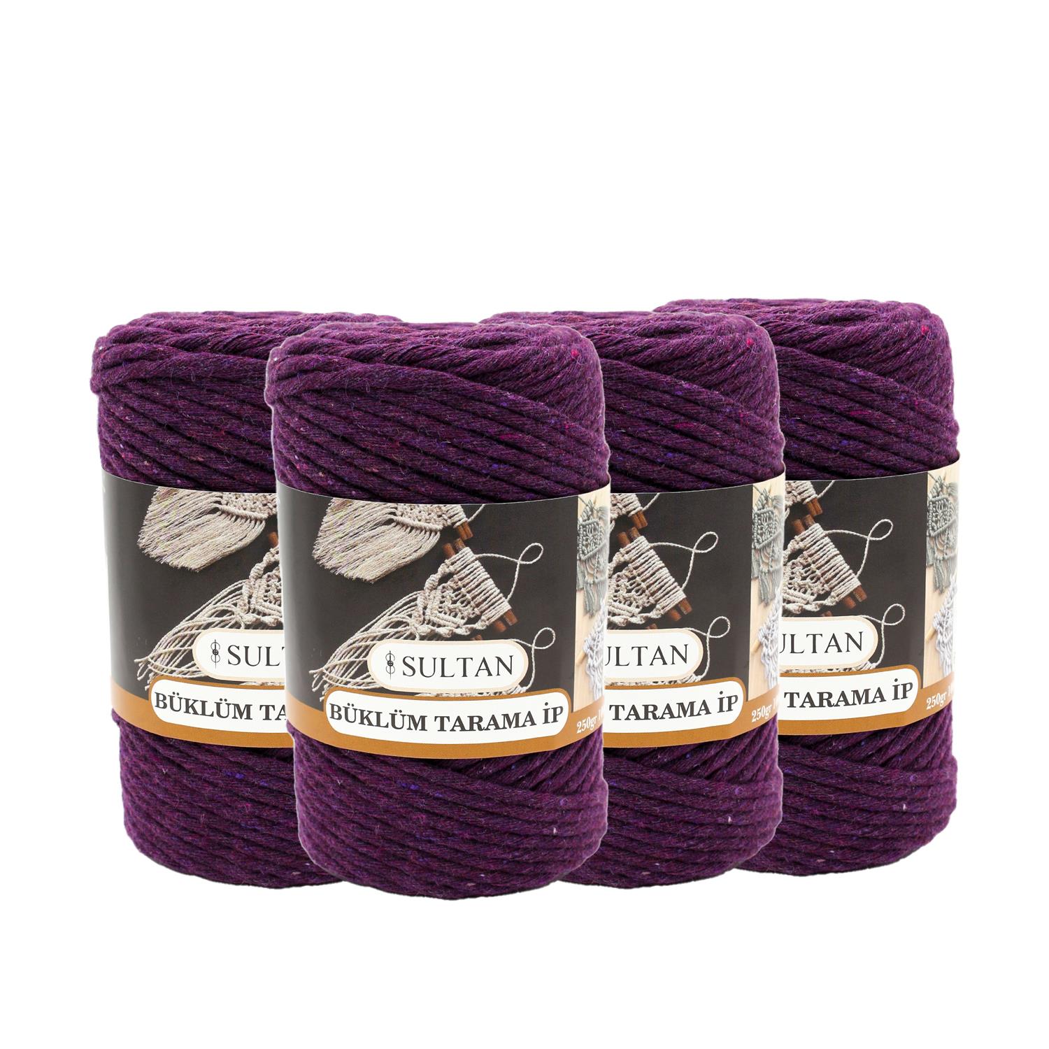 Tarama Makrome İp 250gr|3mm - T013 Mürdüm   4 Adet