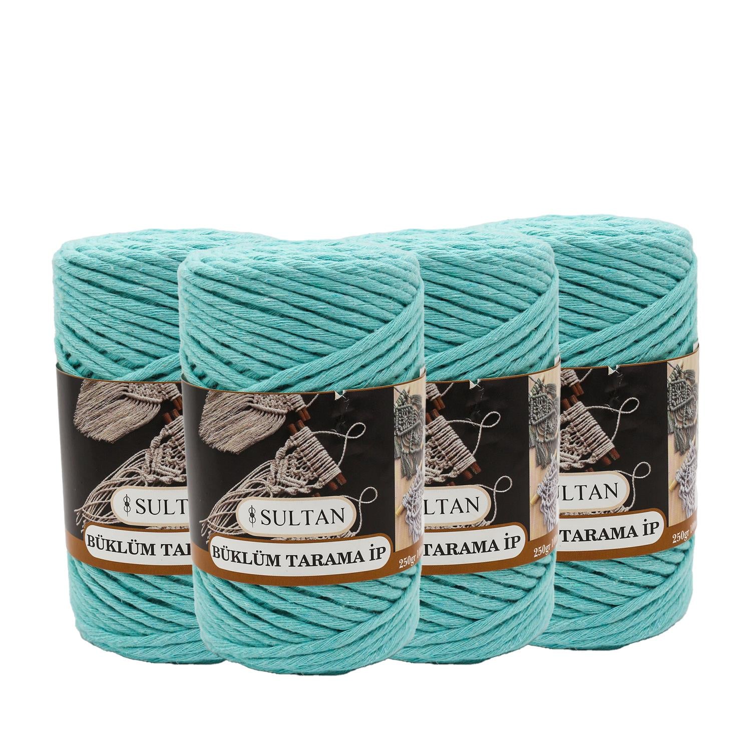 Tarama Makrome İp 250gr|3mm - T014 Mint Yeşili   4 Adet