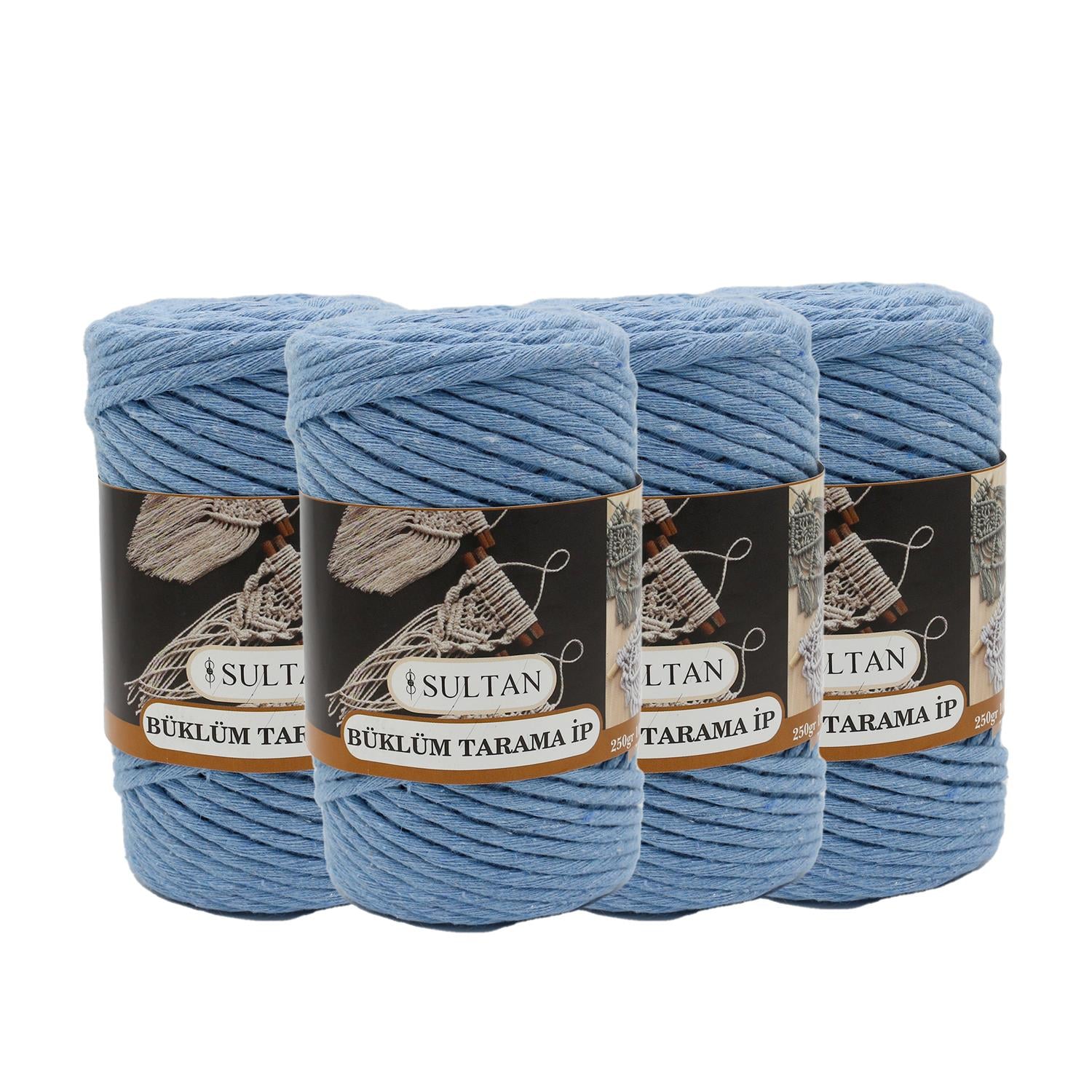 Tarama Makrome İp 250gr|3mm - T015 Bebe Mavi   4 Adet