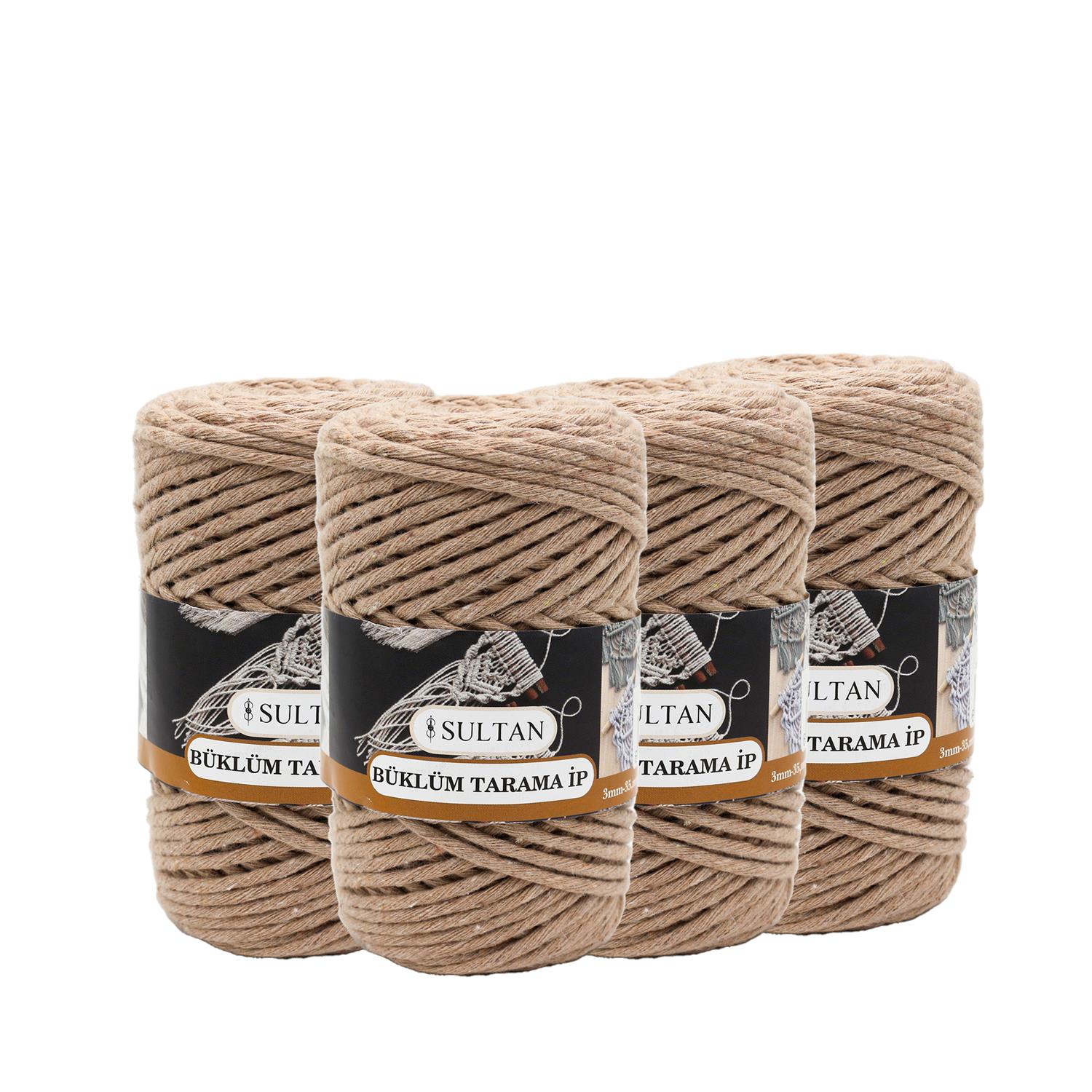 Tarama Makrome İp 250gr|3mm - T04 - Koyu Bej   4 Adet