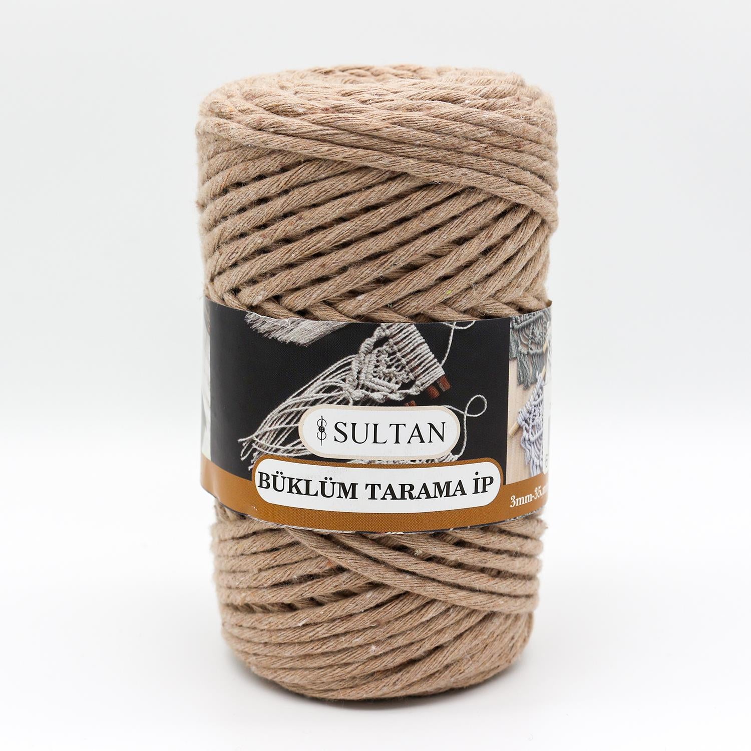 Tarama Makrome İp 250gr|3mm T04 - Koyu Bej 