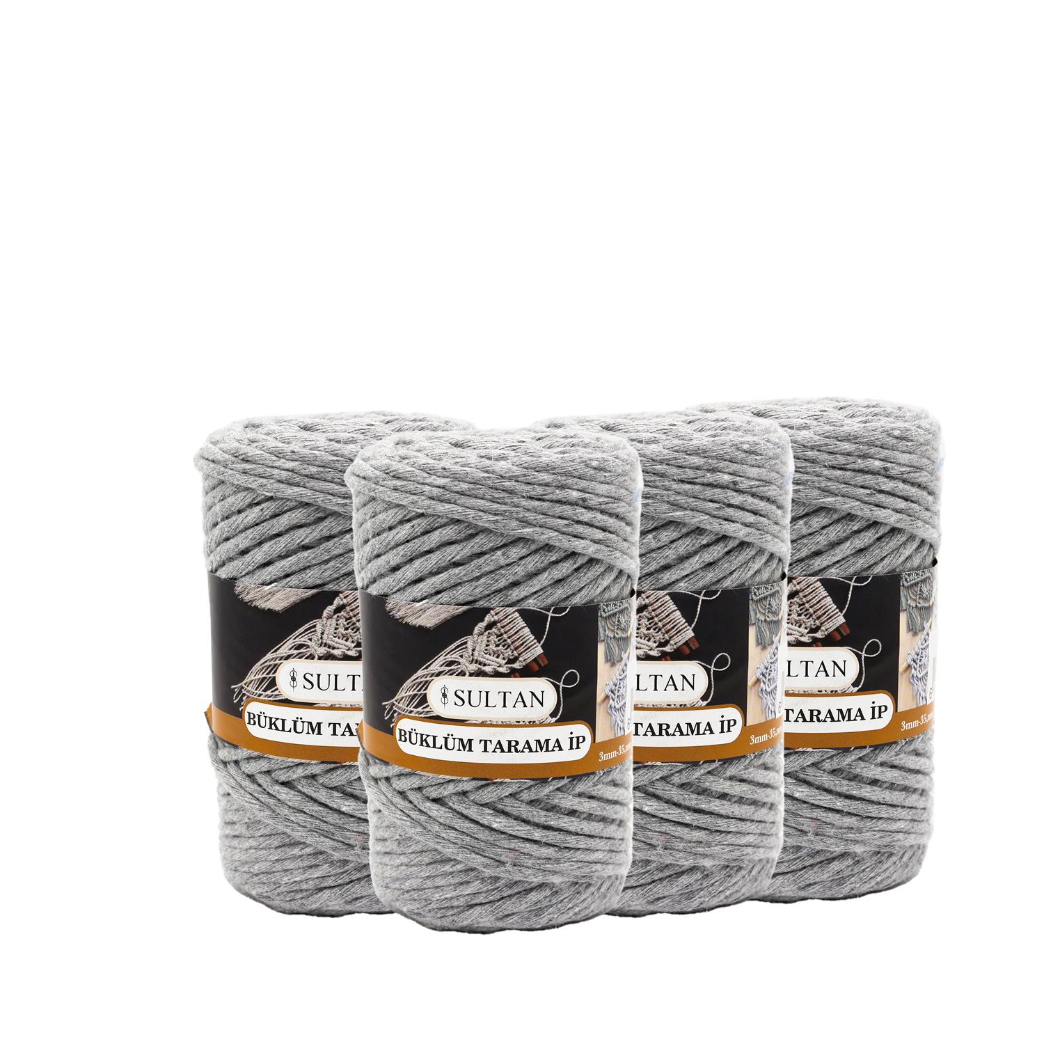 Tarama Makrome İp 250gr|3mm - T05 - Gri   4 Adet