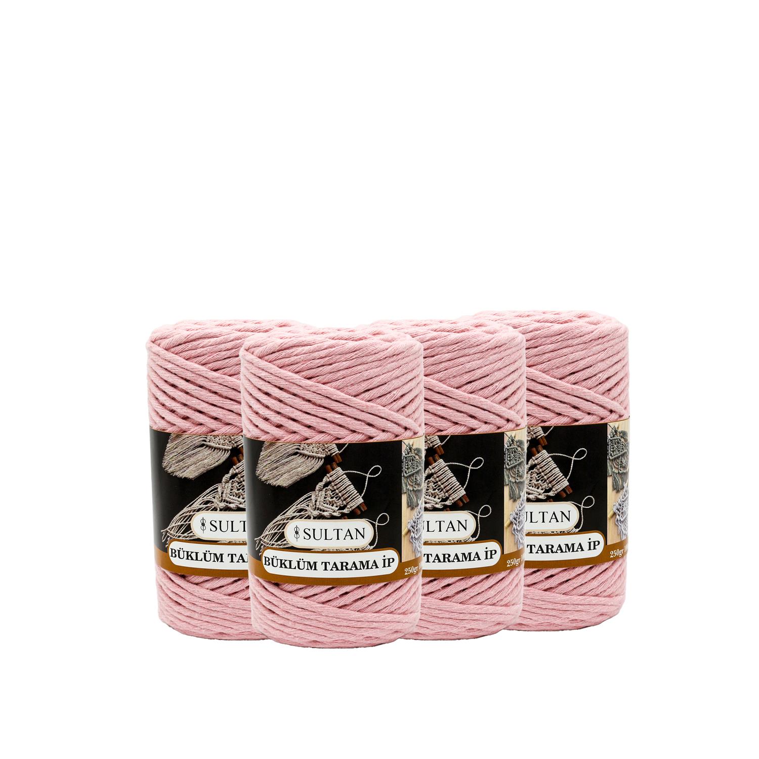 Tarama Makrome İp 250gr|3mm - T07 - Pudra   4 Adet