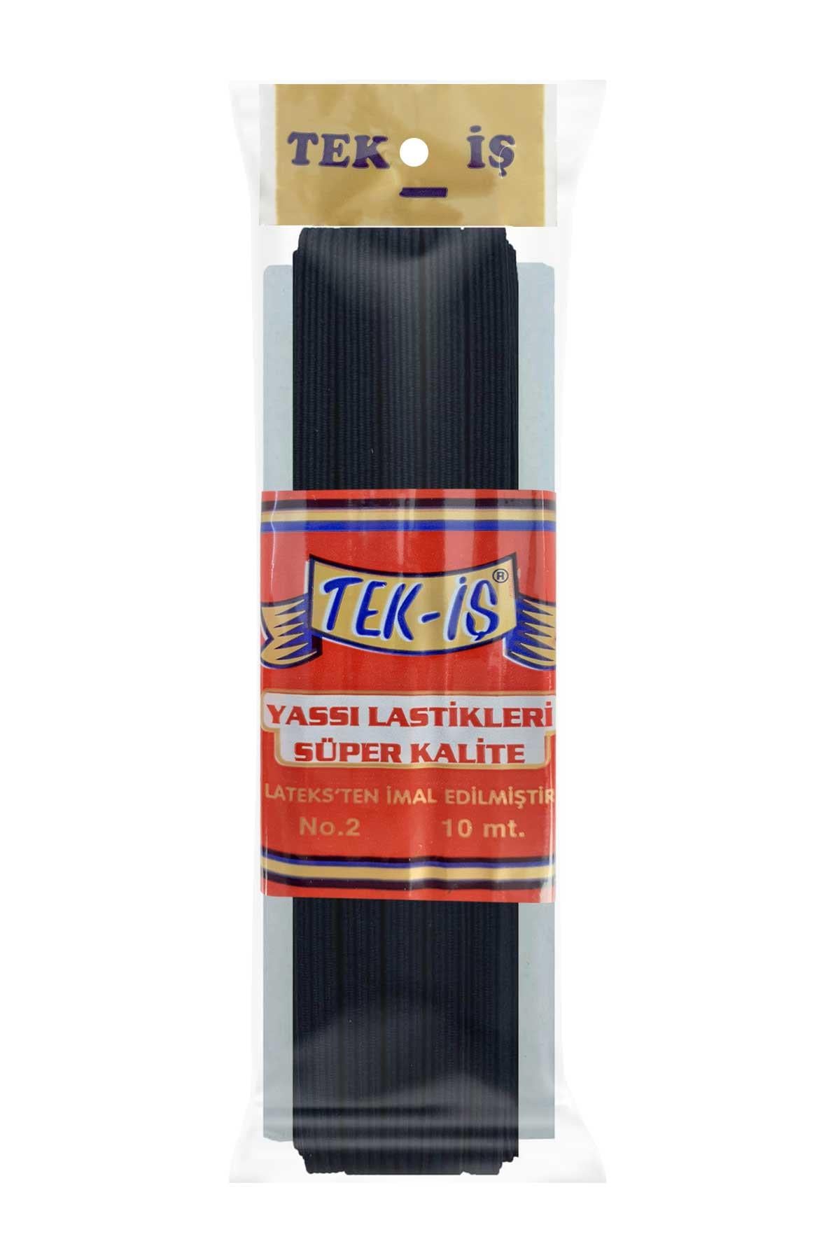 TEK-İŞ Yassı Lastik No:2 10mt 8mm | Siyah