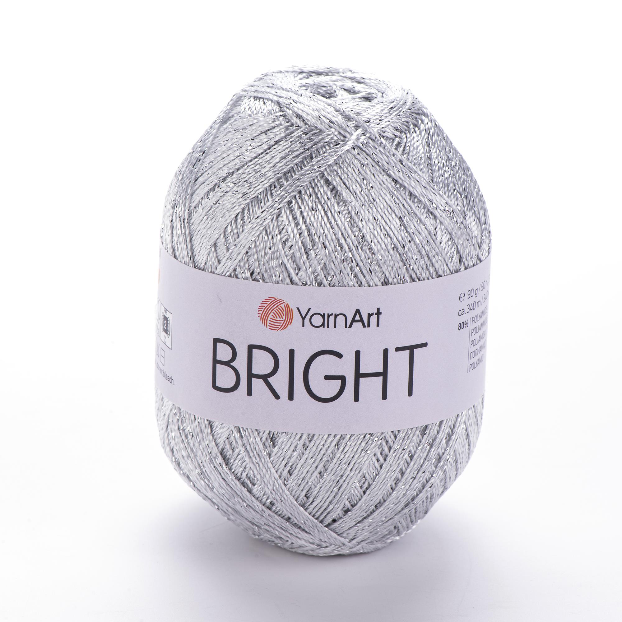 YarnArt Brigth El Örgü İpliği 90gr 340mt 128 Gri Gümüş Simli  - 1 ADET