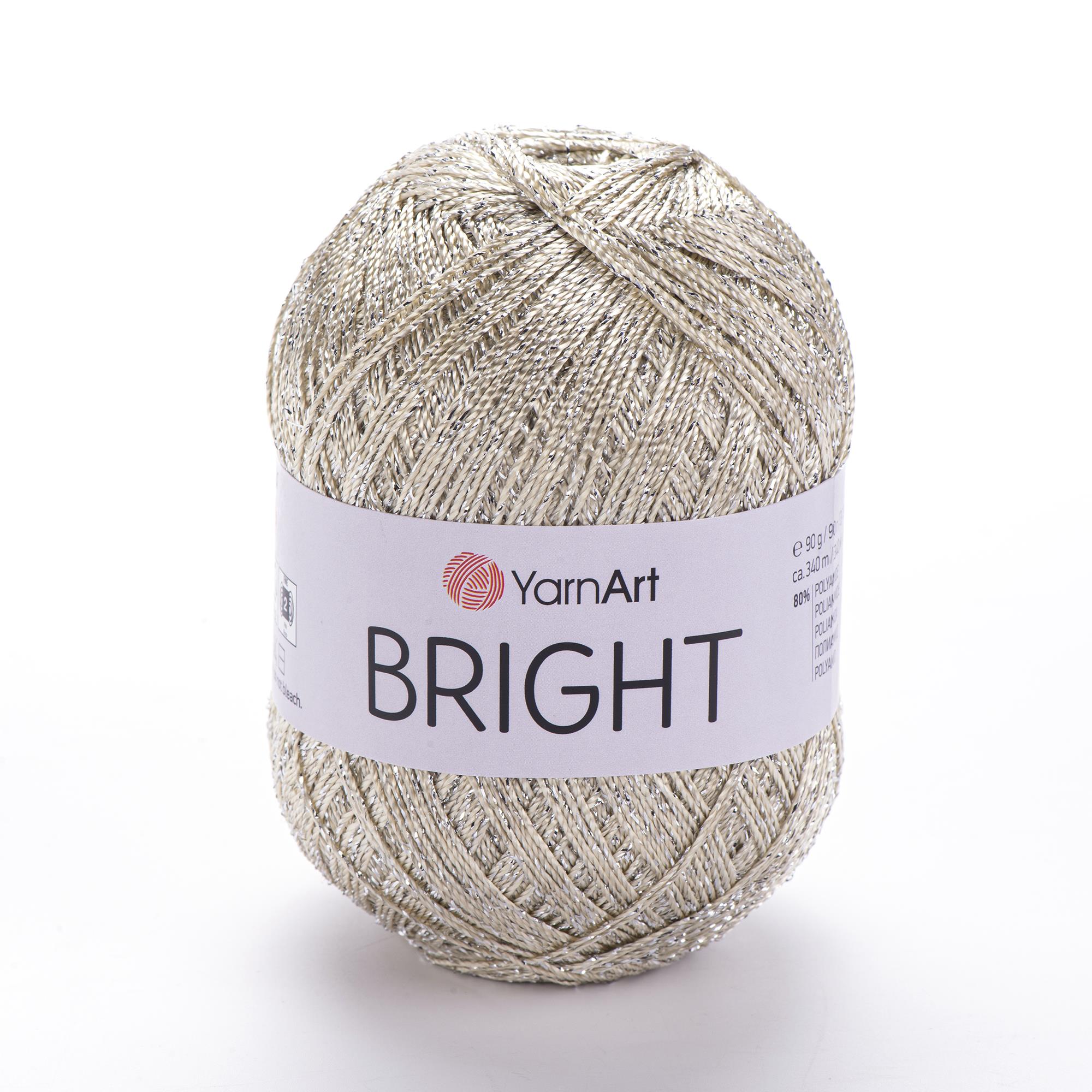 YarnArt Brigth El Örgü İpliği 90gr 340mt 120 Bej Gümüş Simli  - 1 ADET