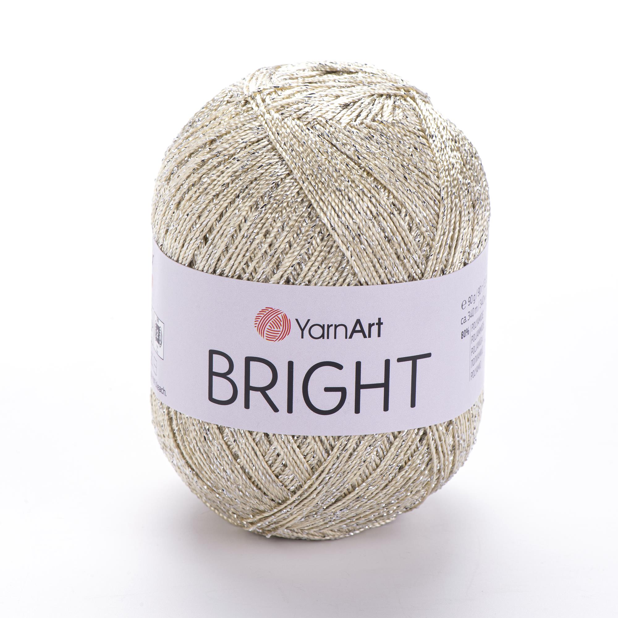 YarnArt Brigth El Örgü İpliği 90gr 340mt 121 Bej Gümüş Simli  - 1 ADET