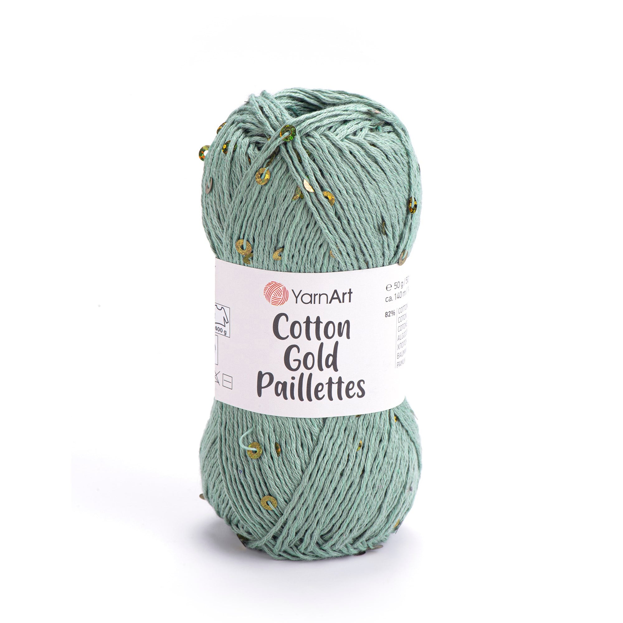 YarnArt Cotton Gold Paillettes El Örgü İpliği 50gr 7113 Yeşil - 1 ADET