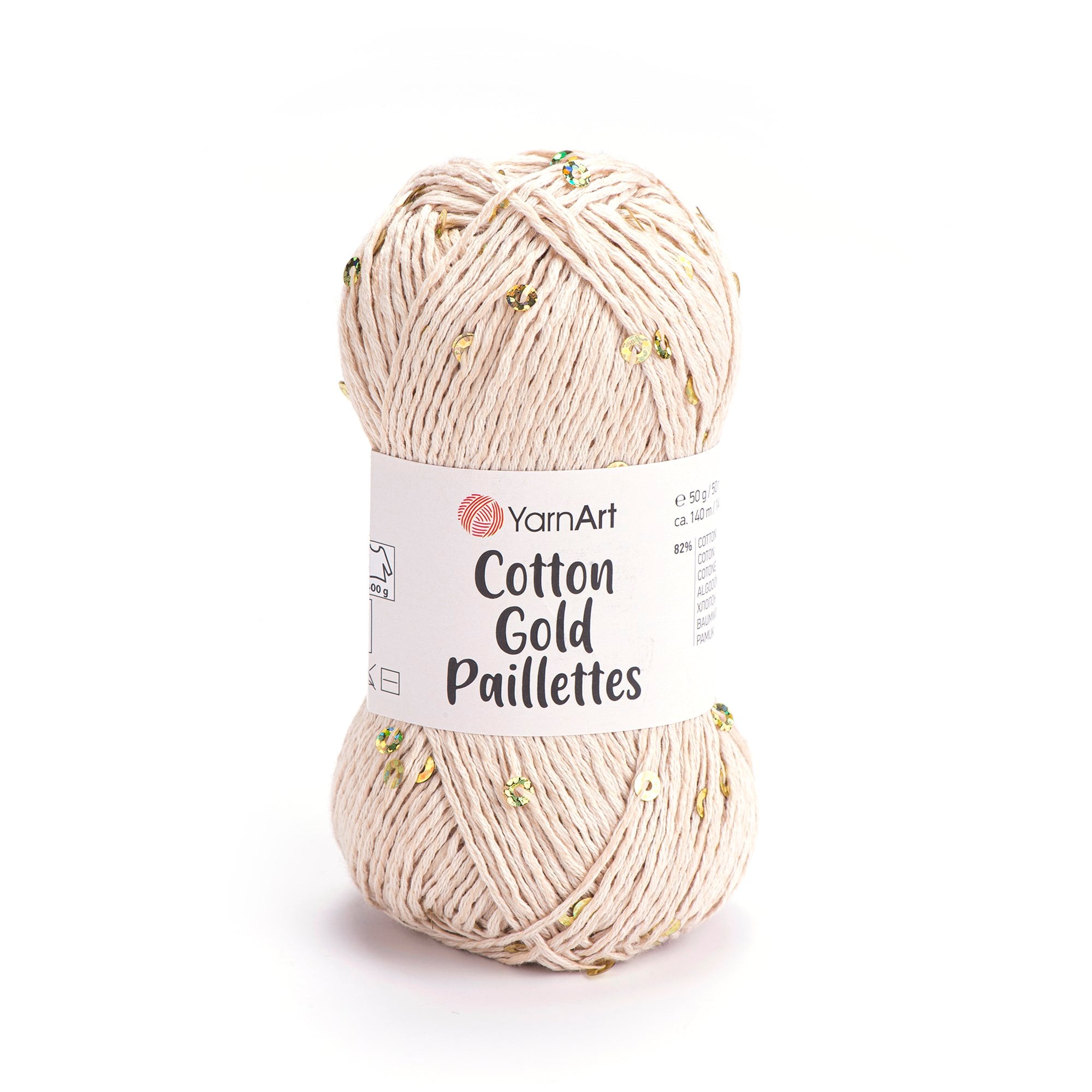 YarnArt Cotton Gold Paillettes El Örgü İpliği 50gr 7104 Bej - 1 ADET