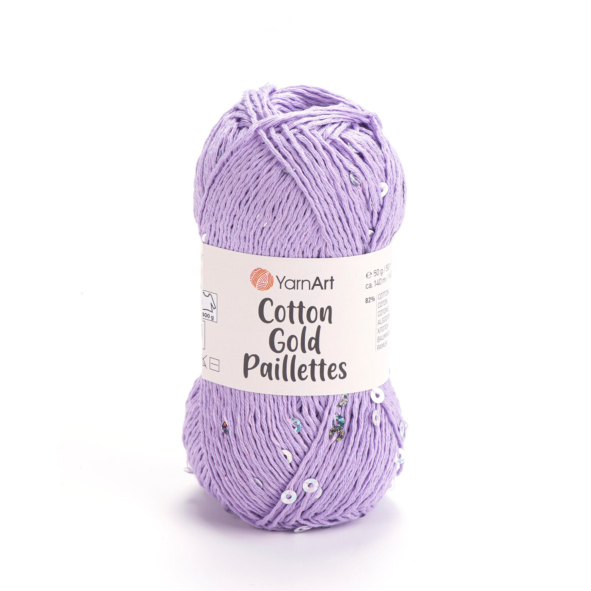 YarnArt Cotton Gold Paillettes El Örgü İpliği 50gr 7116 Lila - 1 ADET