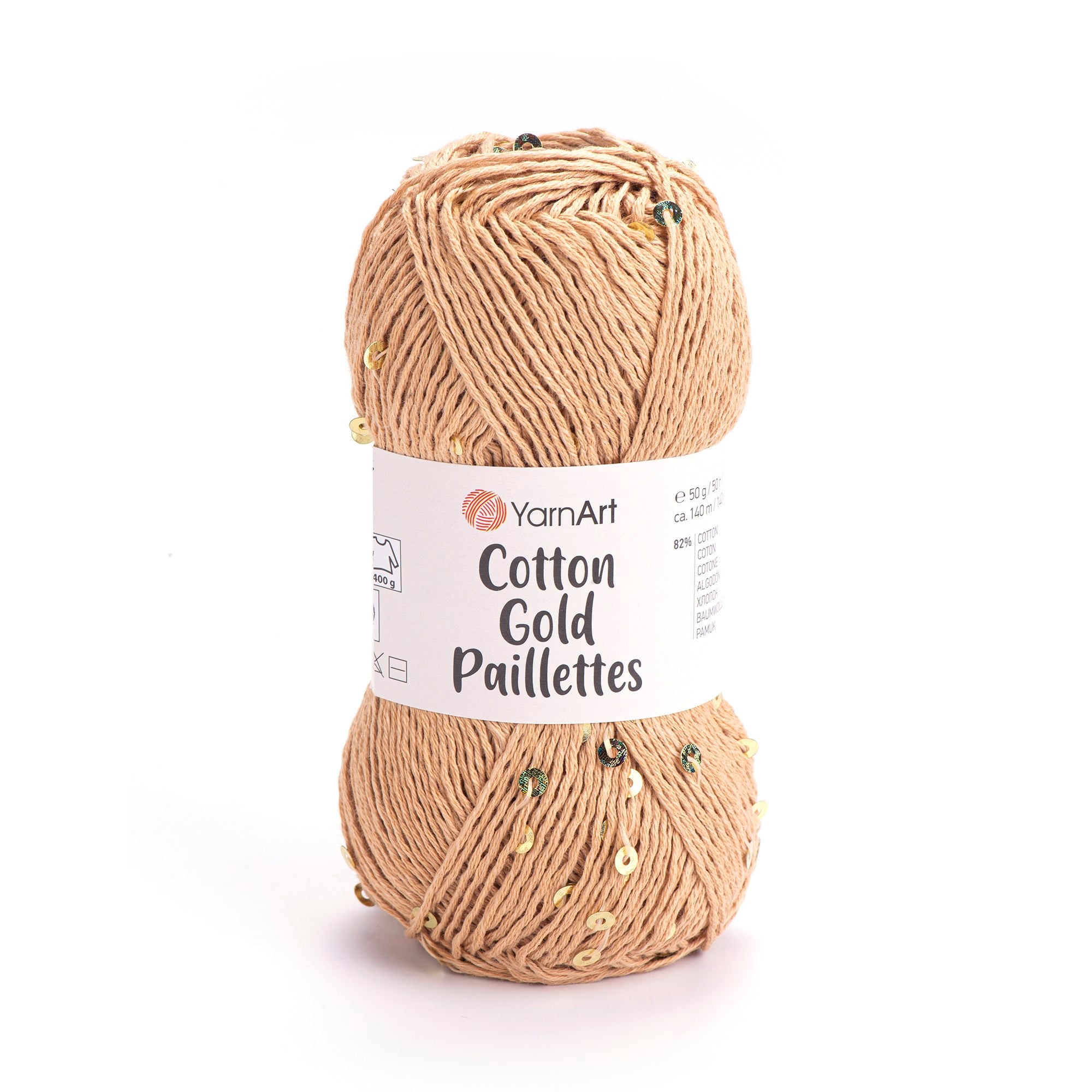 YarnArt Cotton Gold Paillettes El Örgü İpliği 50gr 7105 Deve Tüyü - 1 ADET