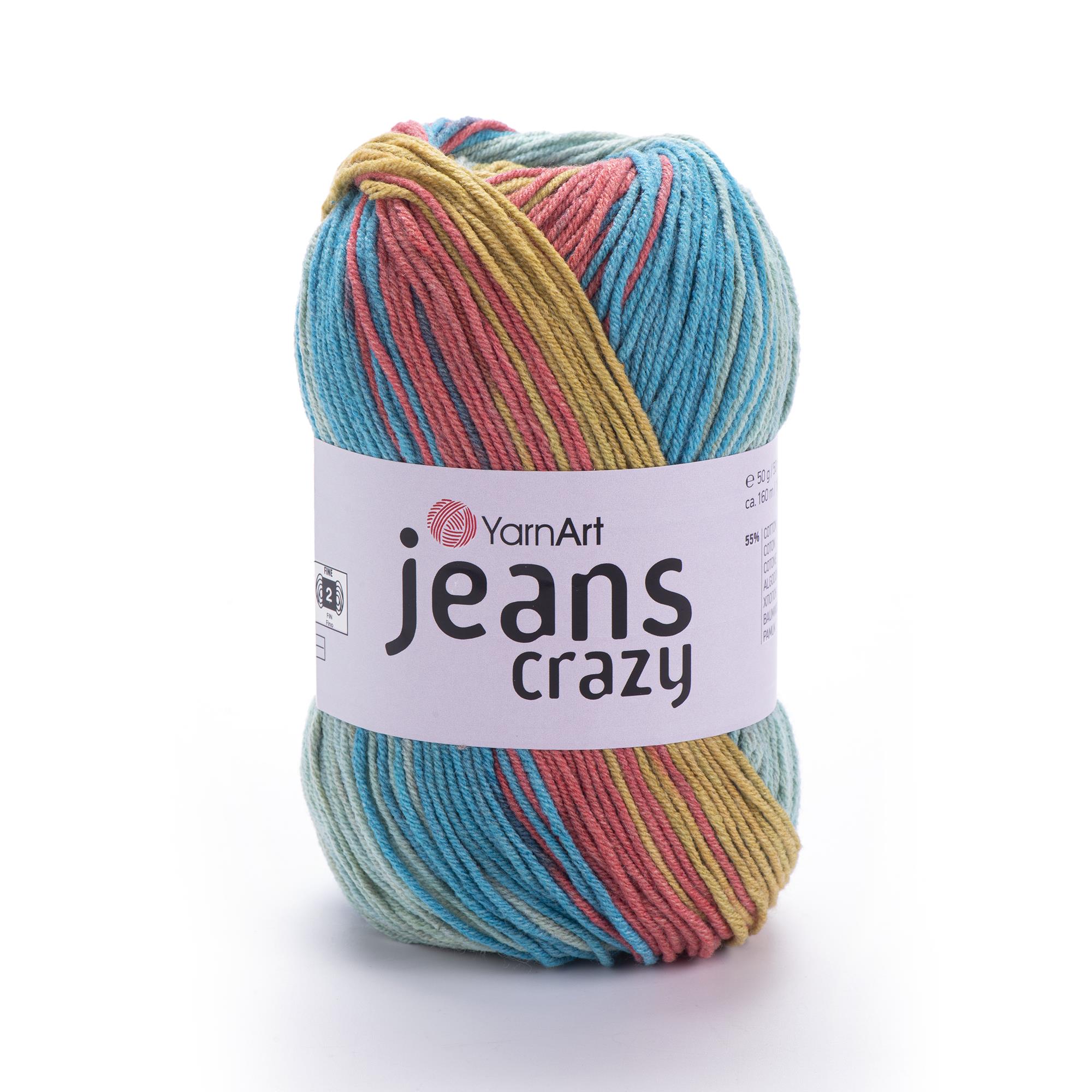 YarnArt Jeans Crazy El Örgü İpliği 50gr 8221 Çok Renkli  - 1 ADET