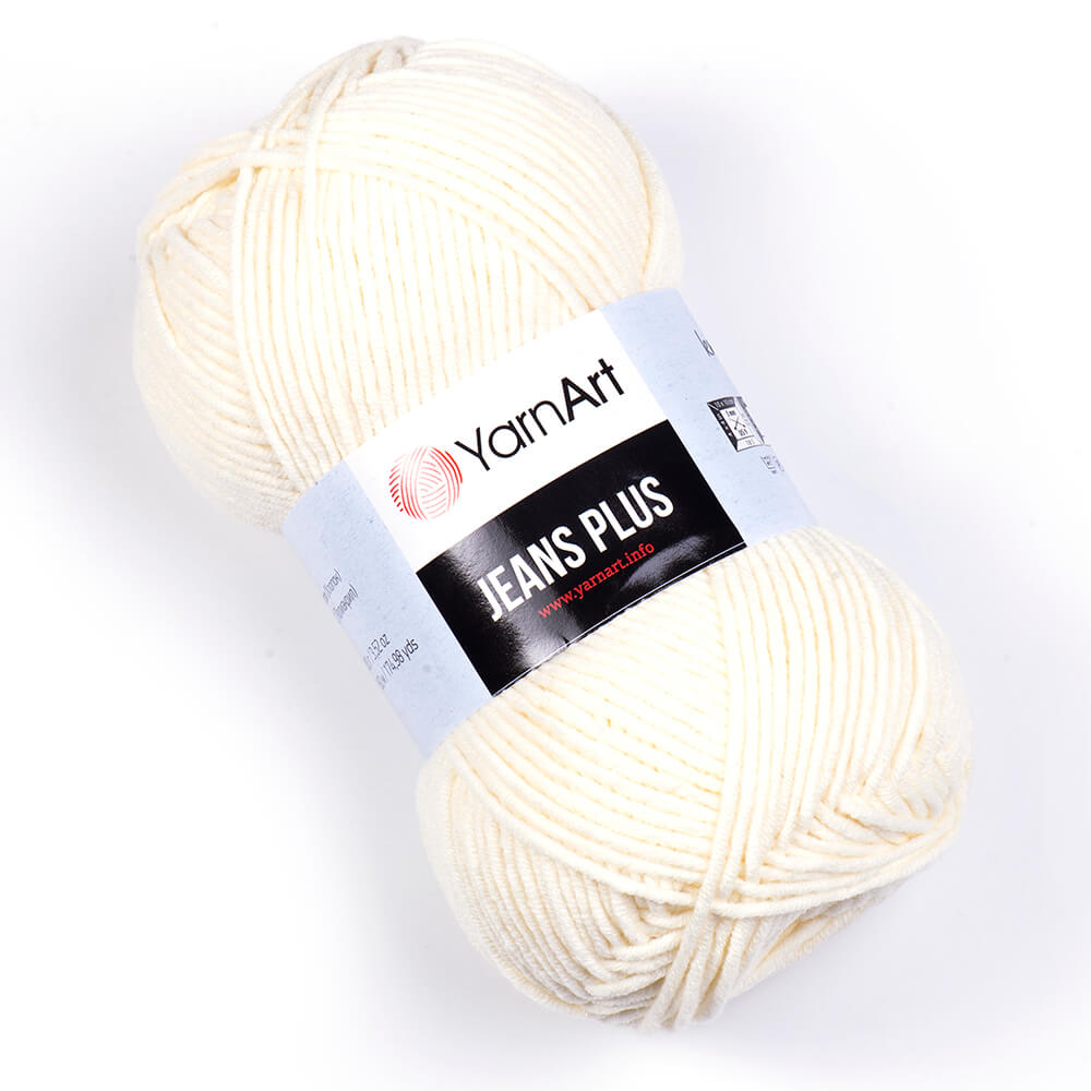YarnArt Jeans Plus El Örgü İpliği 100gr 03 Krem  - 1 ADET