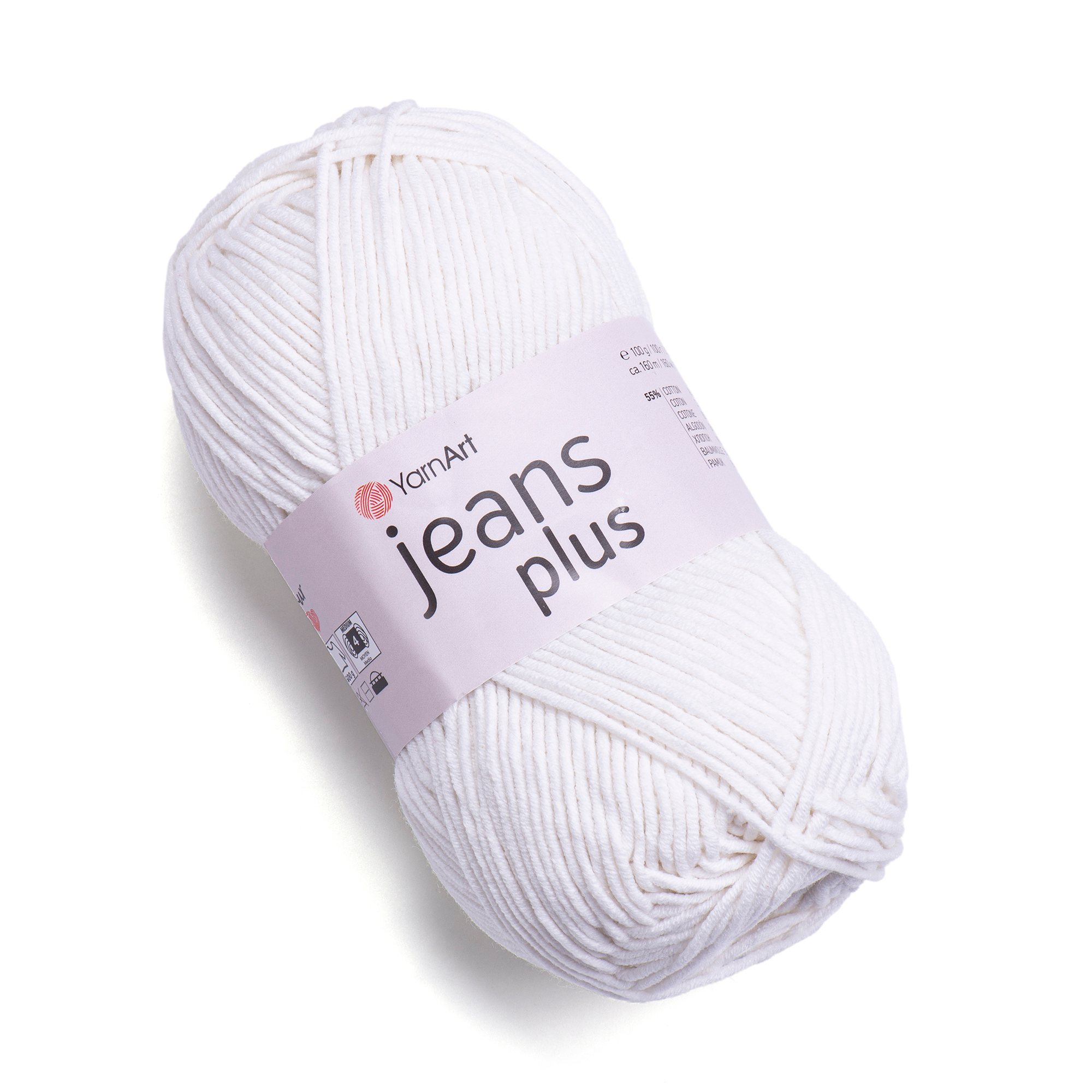 YarnArt Jeans Plus El Örgü İpliği 100gr 01 Ekru  - 1 ADET
