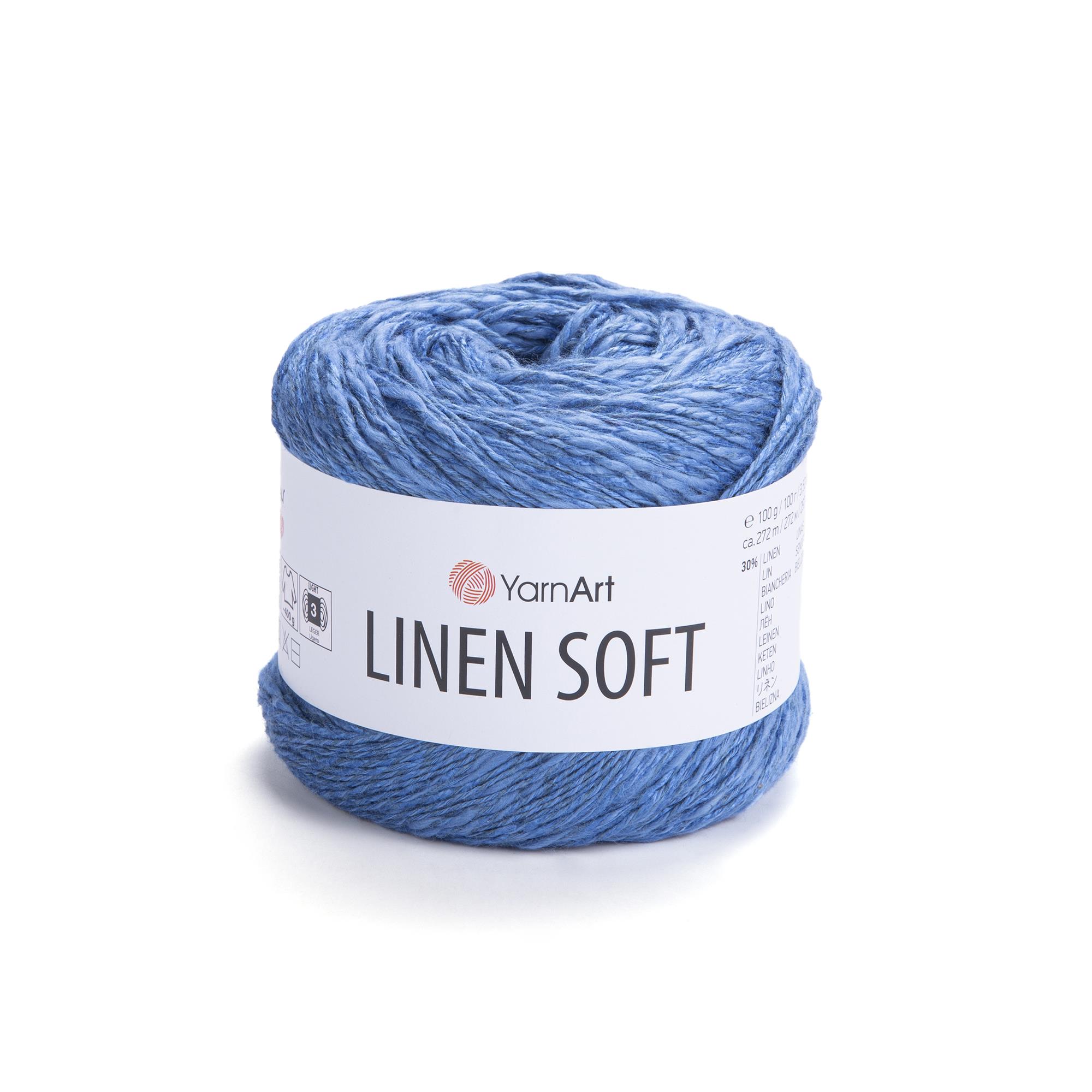 YarnArt Linen Soft El Örgü İpliği 7318 Mavi - 1 ADET