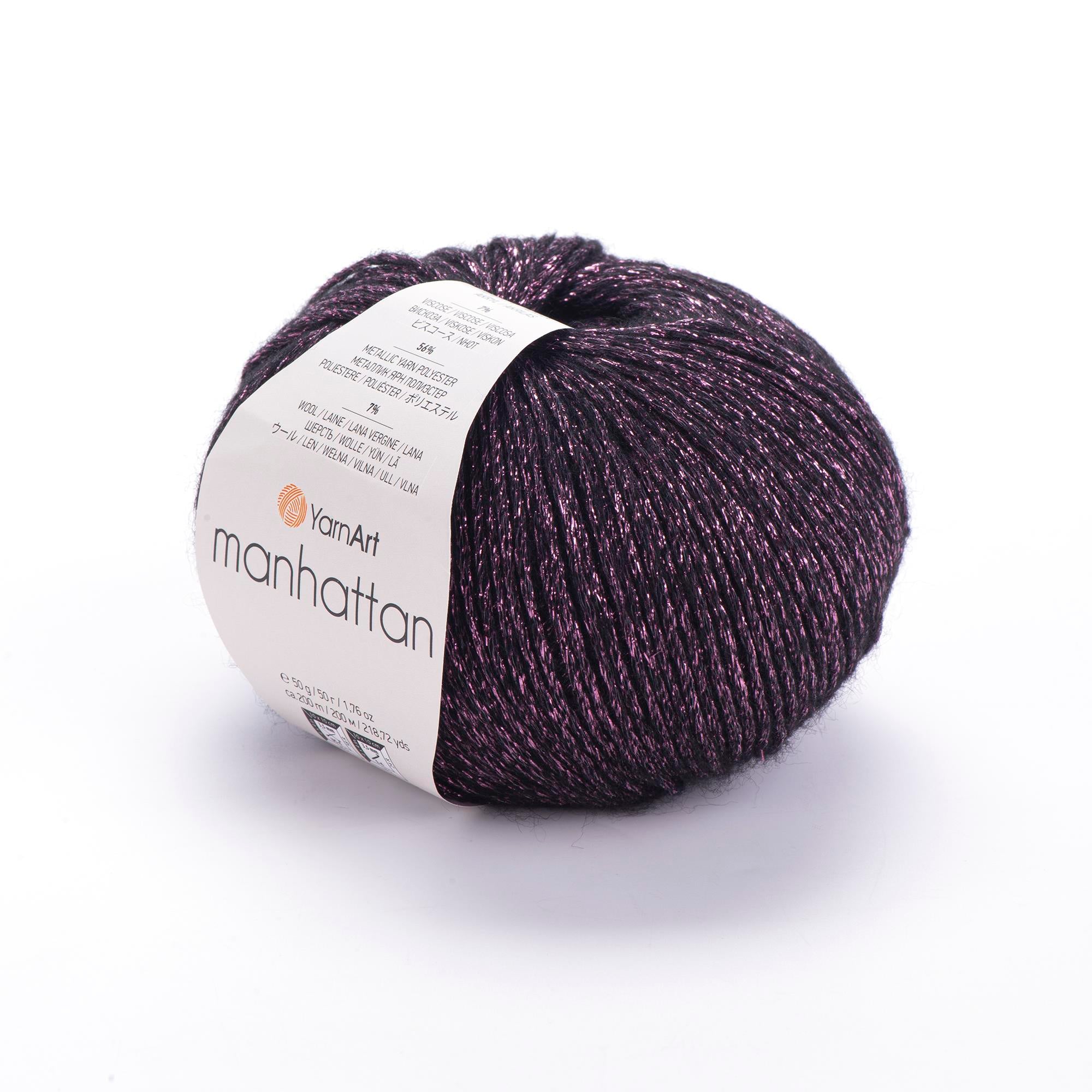 YarnArt Manhattan El Örgü İpliği 50gr 906 Siyah Pembe  - 1 ADET